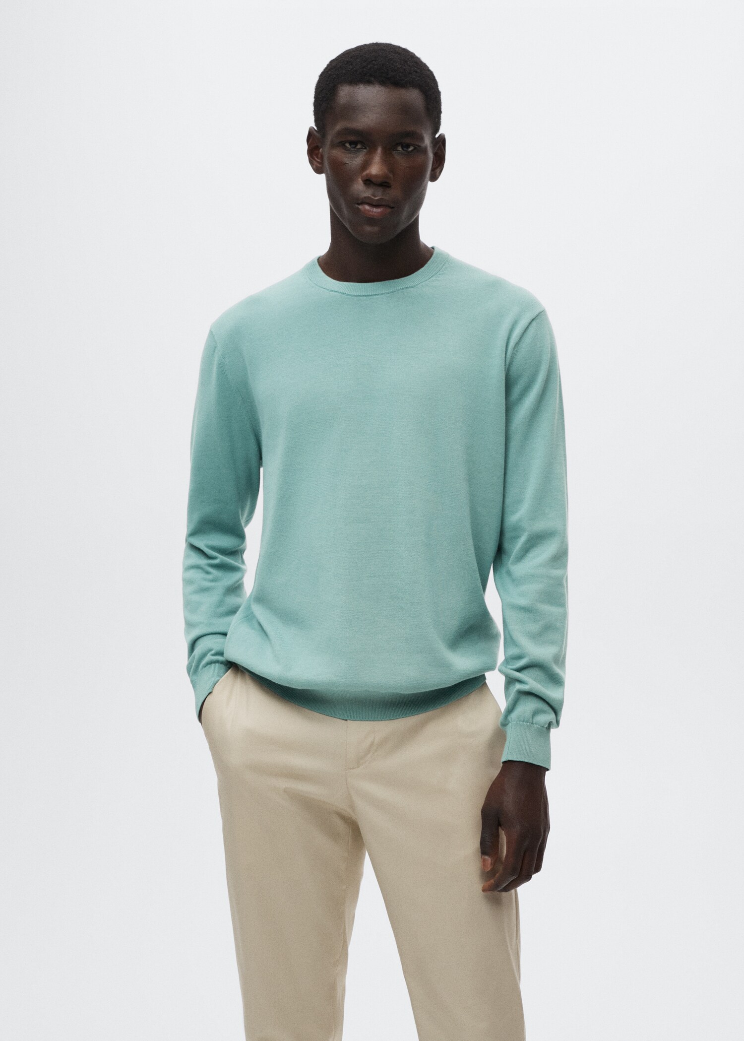 Fine-knit cotton sweater - Medium plane