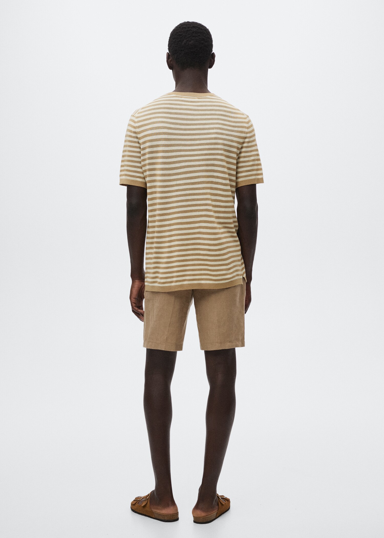 Striped linen T-shirt - Reverse of the article