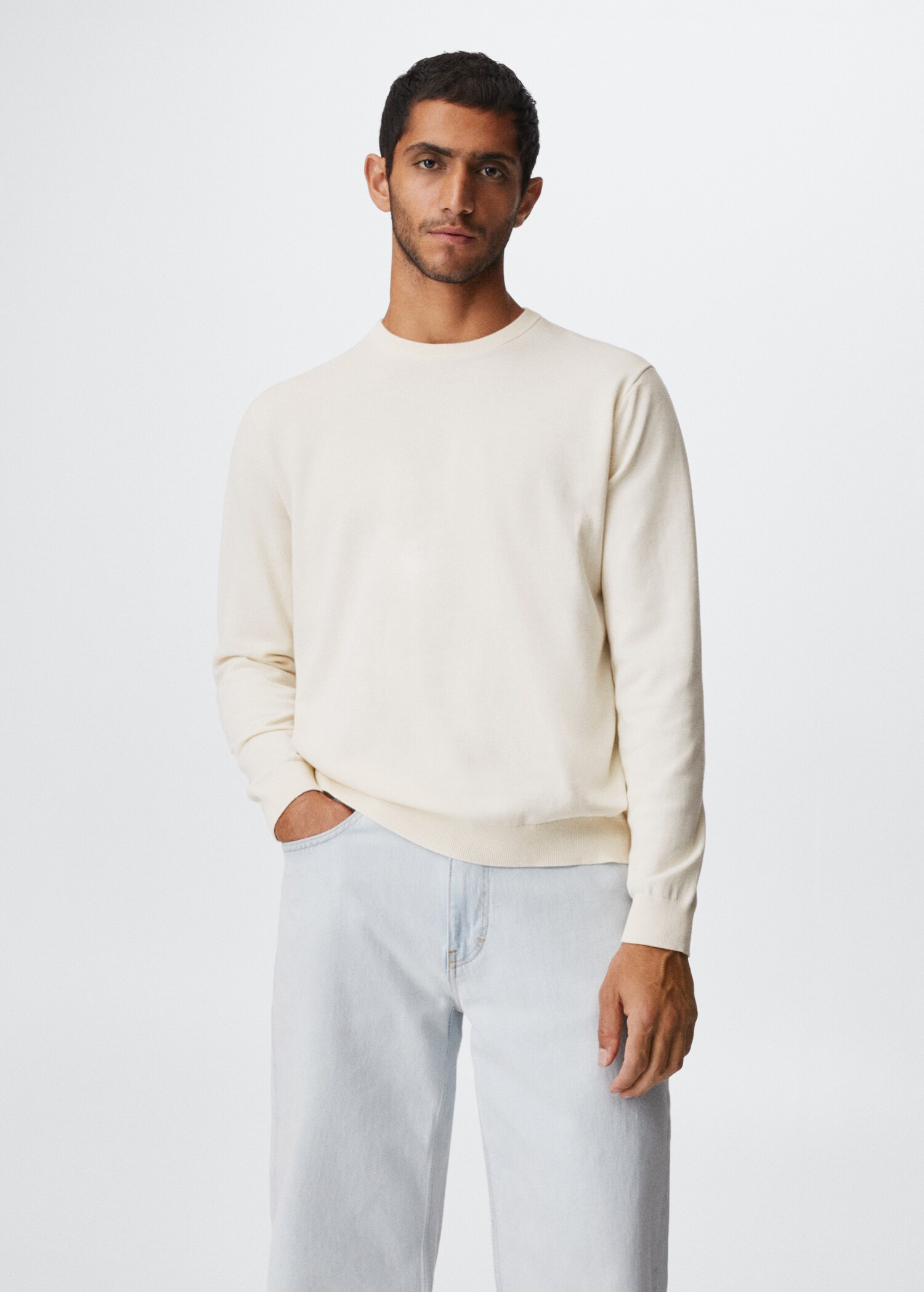 Fine-knit cotton sweater - Medium plane