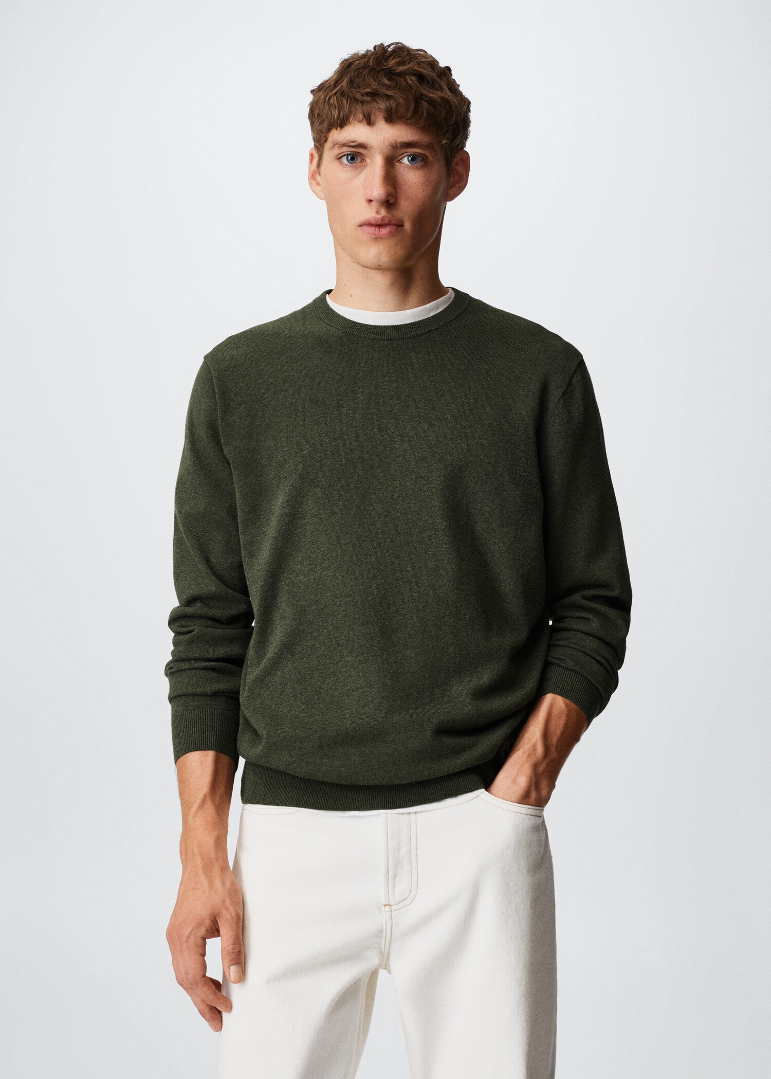 Fine-knit cotton sweater - Medium plane
