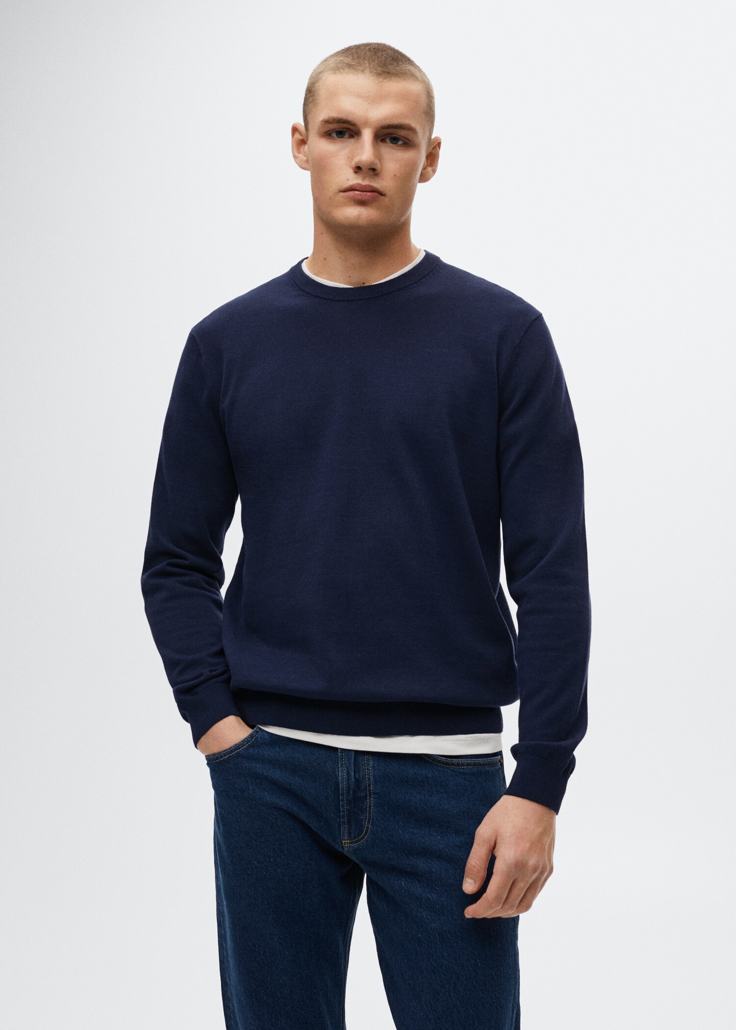 Fine-knit cotton sweater - Medium plane