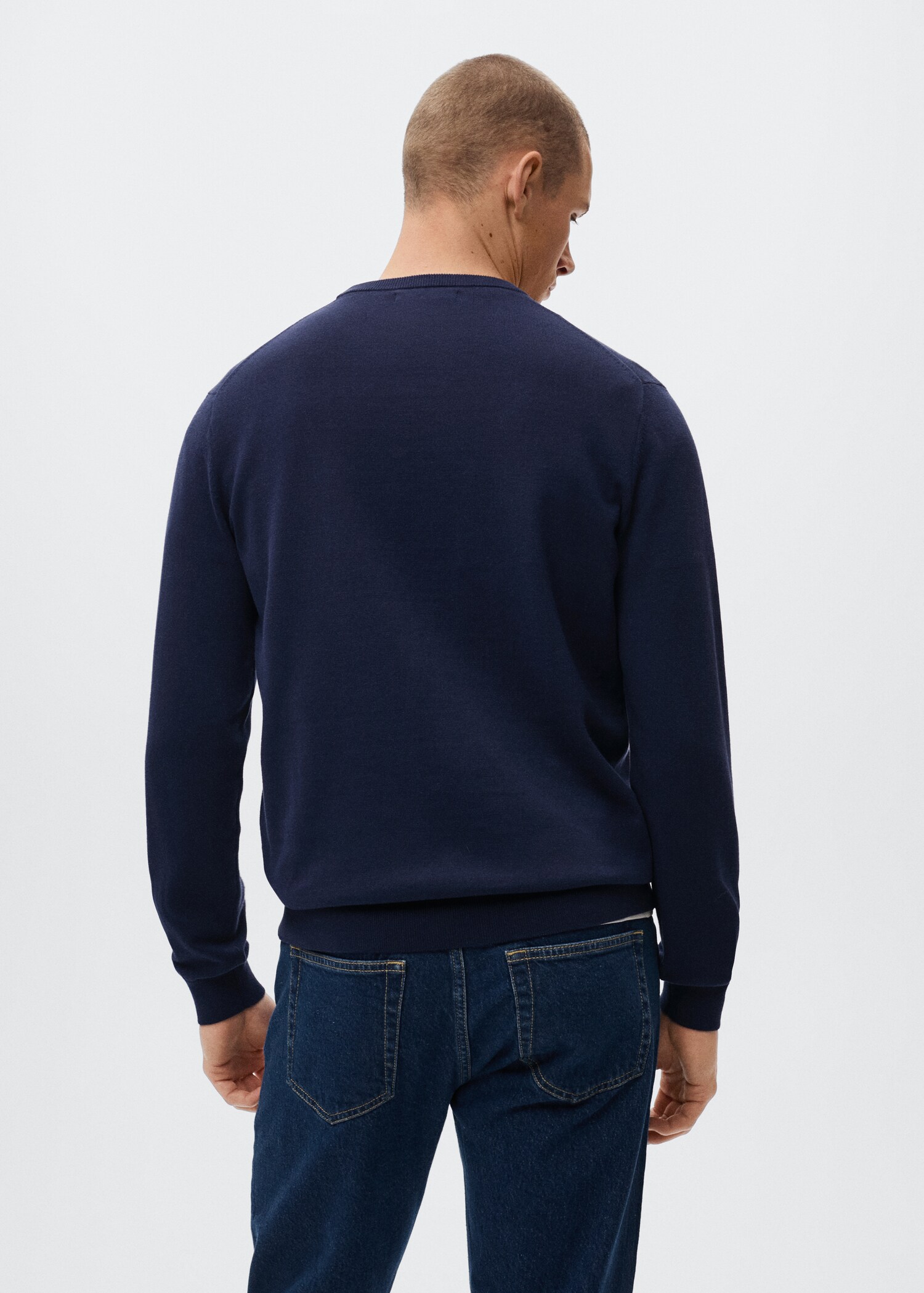 Fine-knit cotton sweater - Reverse of the article