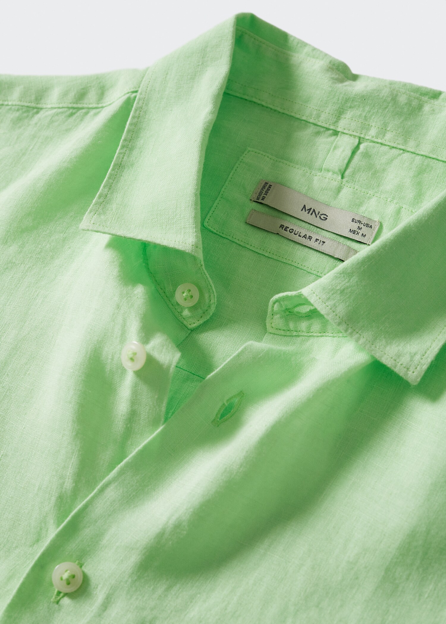 100% linen short sleeve shirt - Details of the article 7