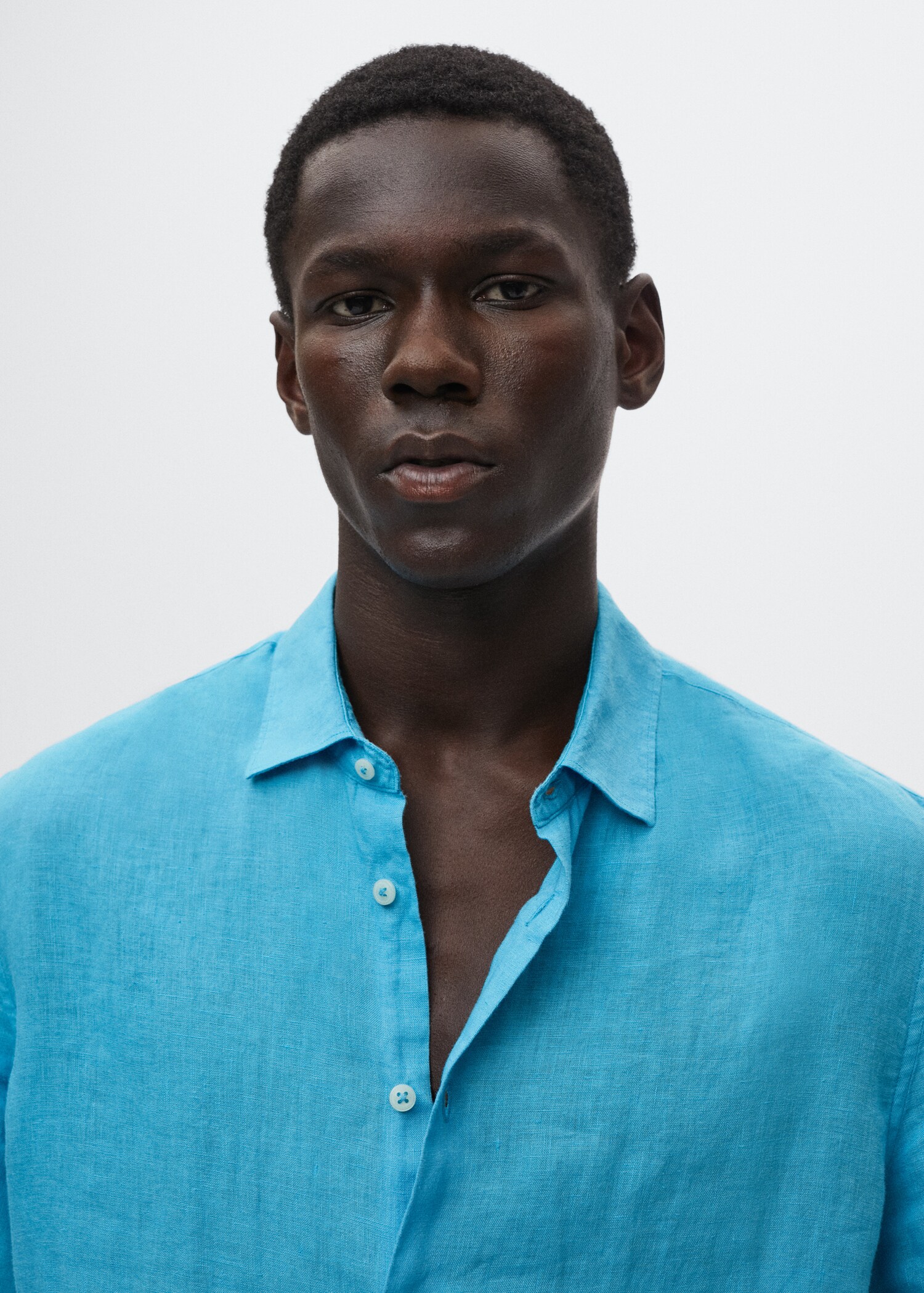 100% linen short sleeve shirt - Details of the article 1