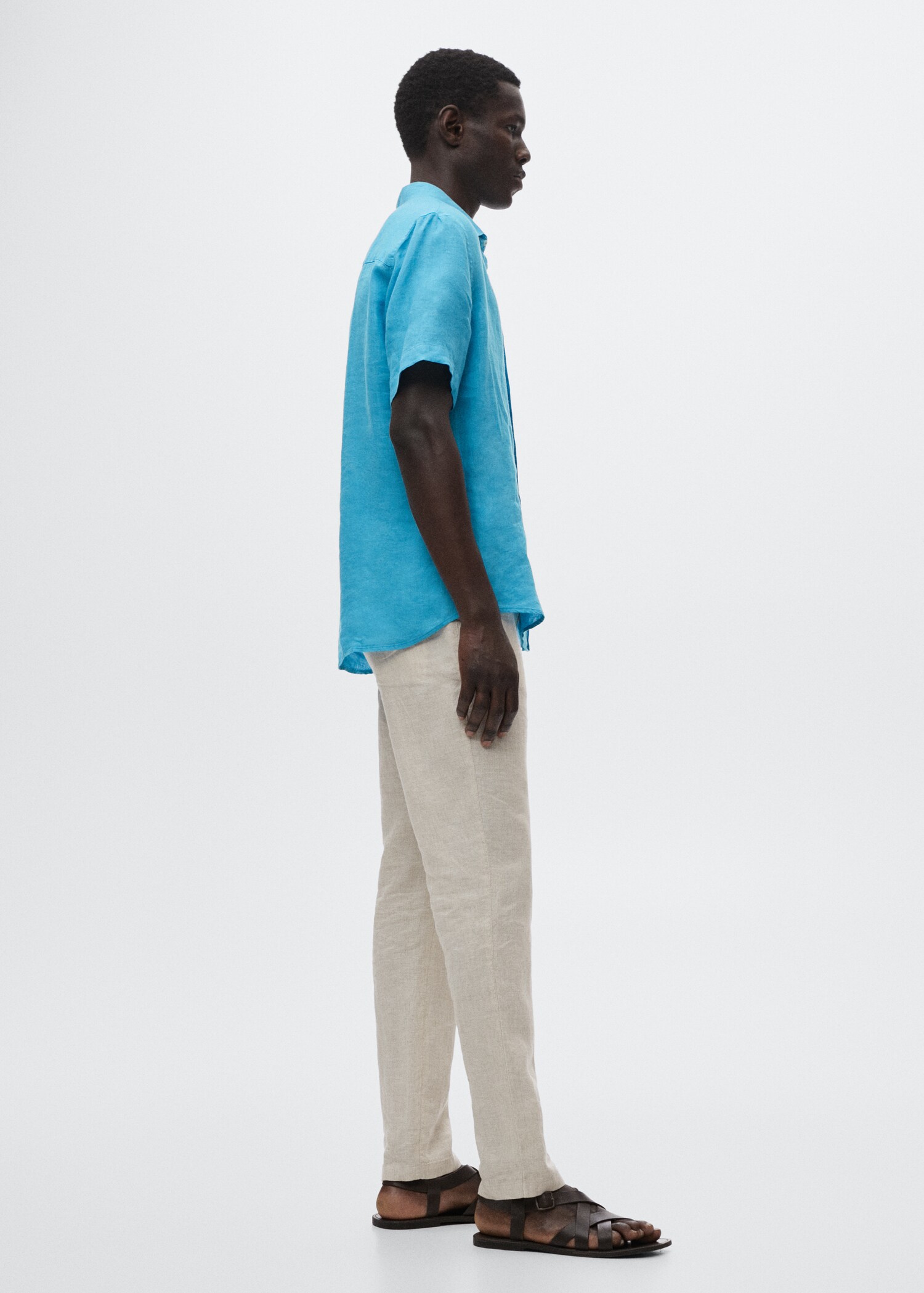100% linen short sleeve shirt - Details of the article 2