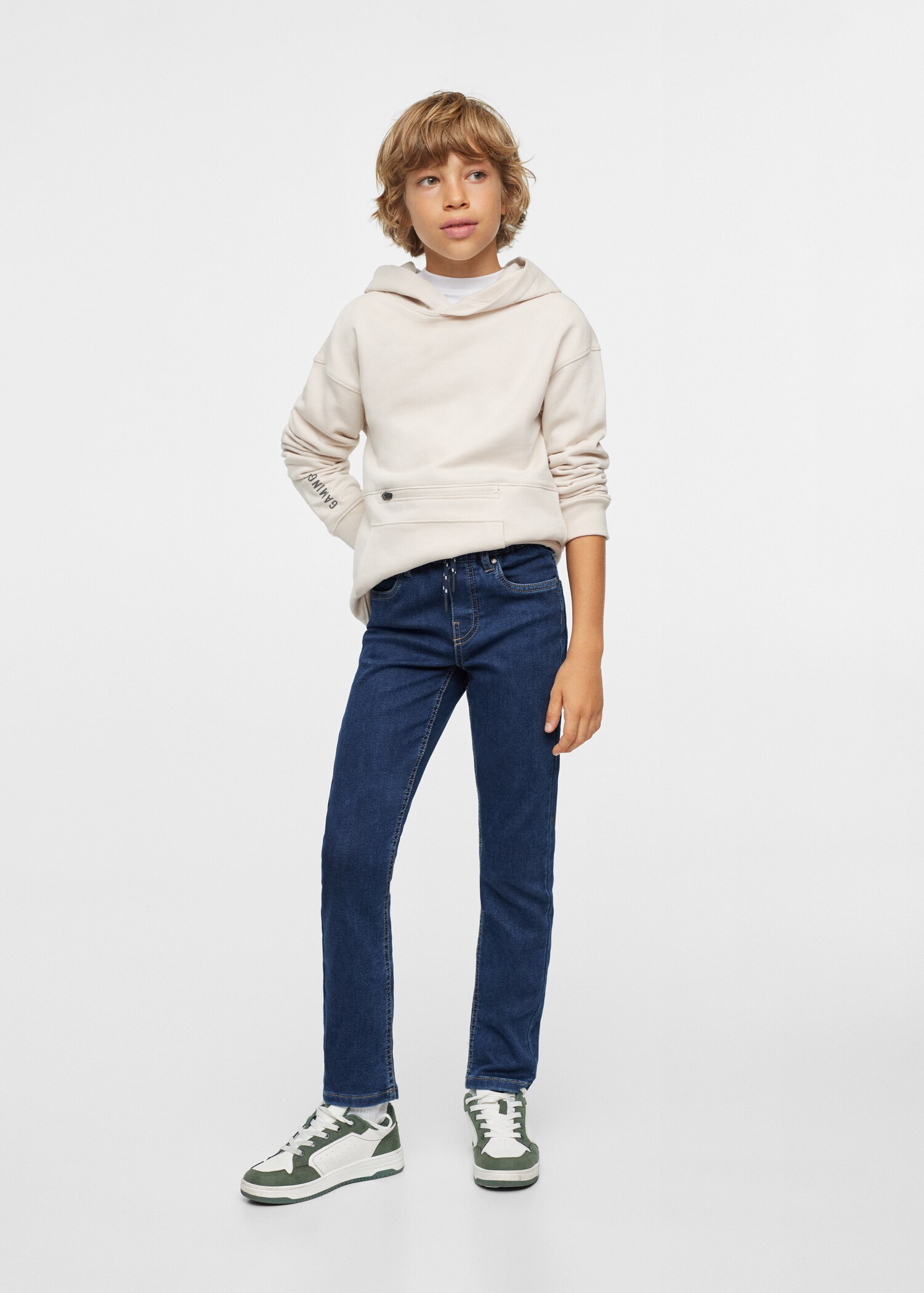 Jeans mit Stretchbund und Kordel - Detail des Artikels 4