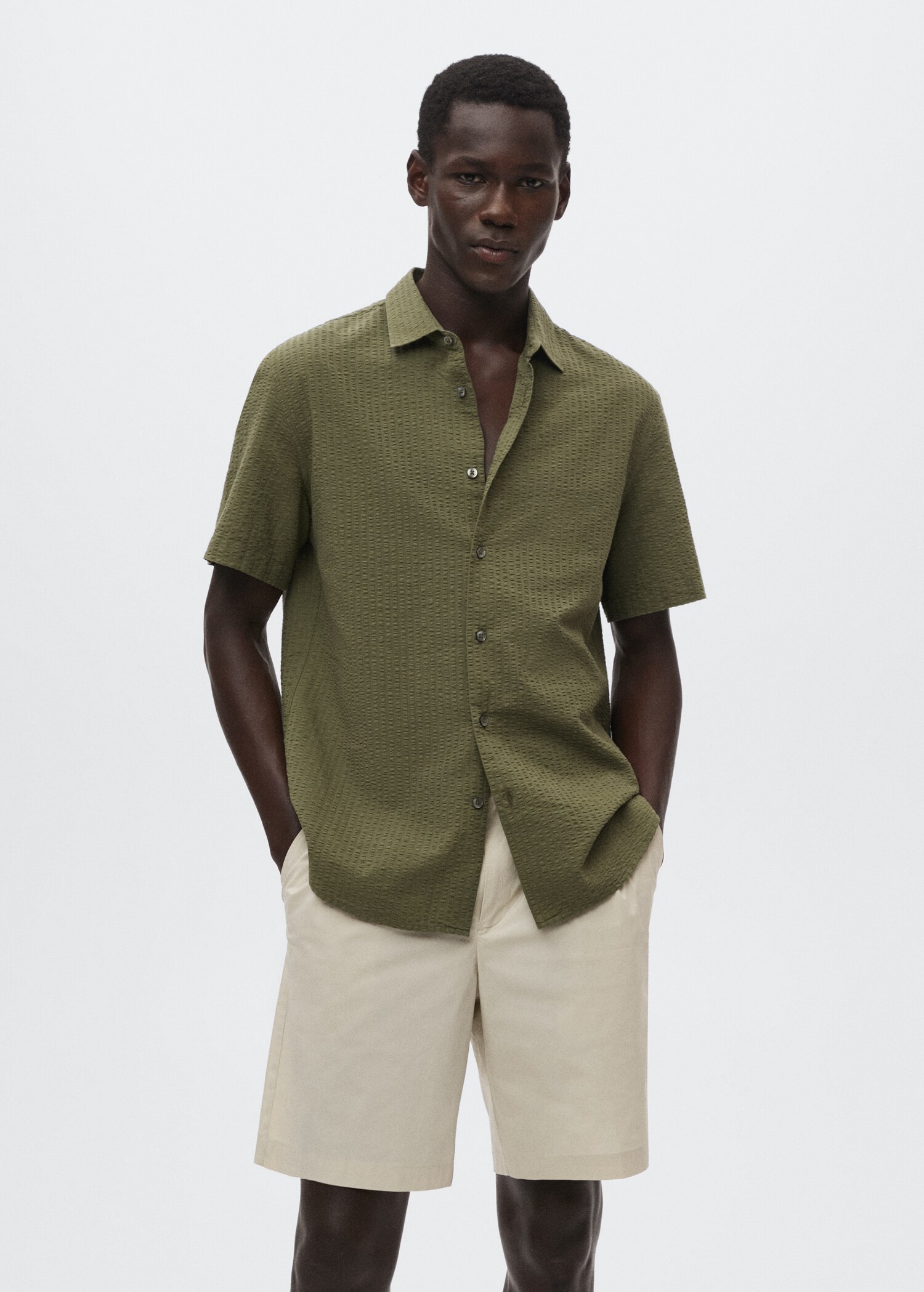 Cotton seersucker shirt - Medium plane