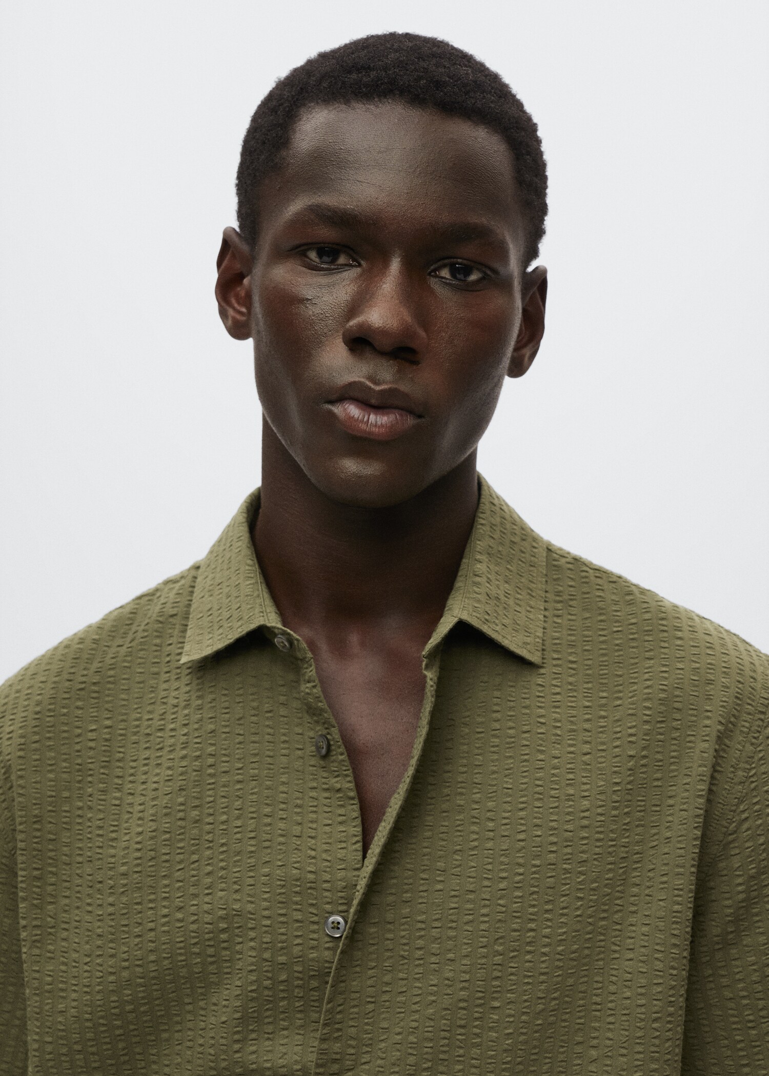 Cotton seersucker shirt - Details of the article 1