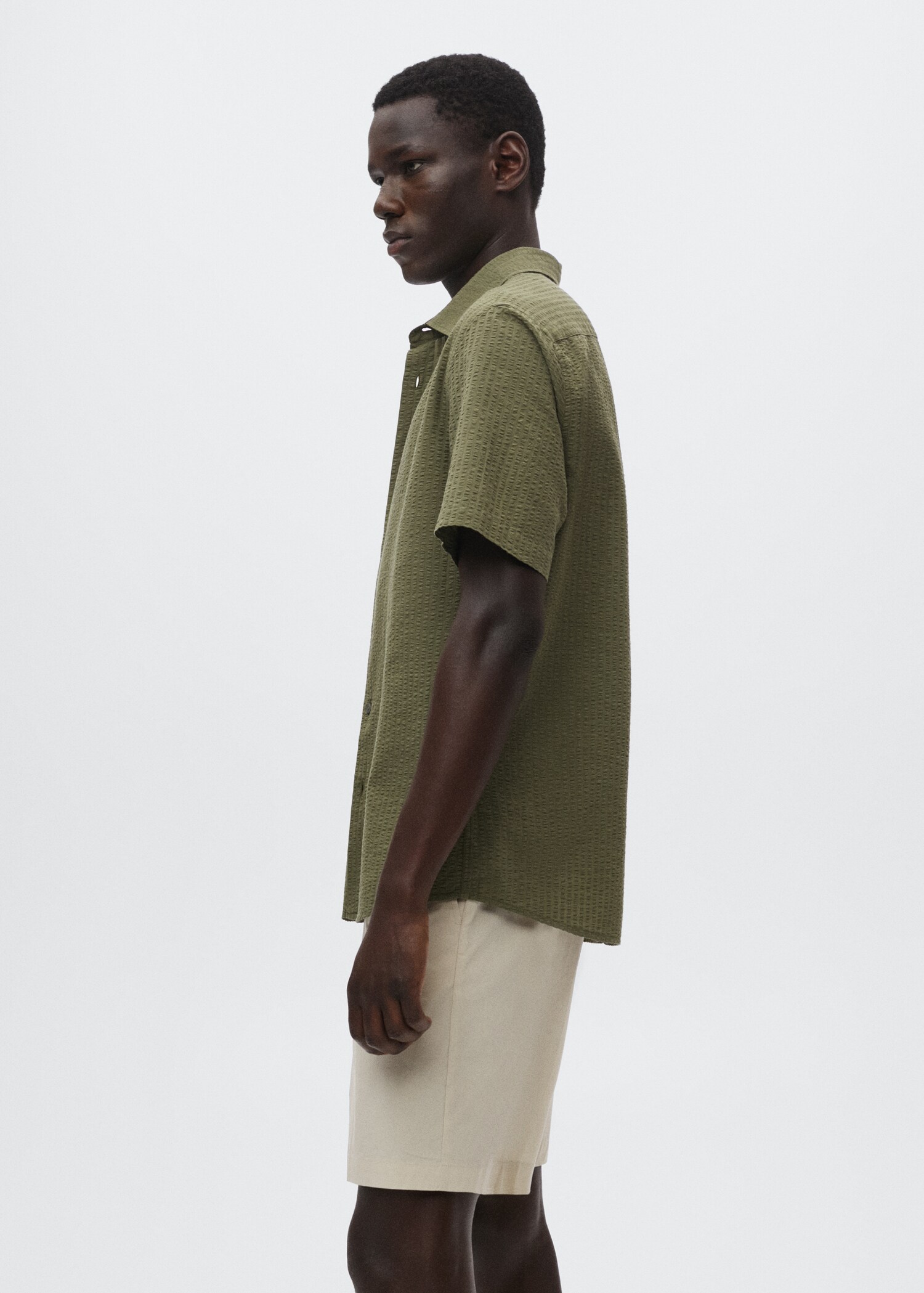 Cotton seersucker shirt - Details of the article 2