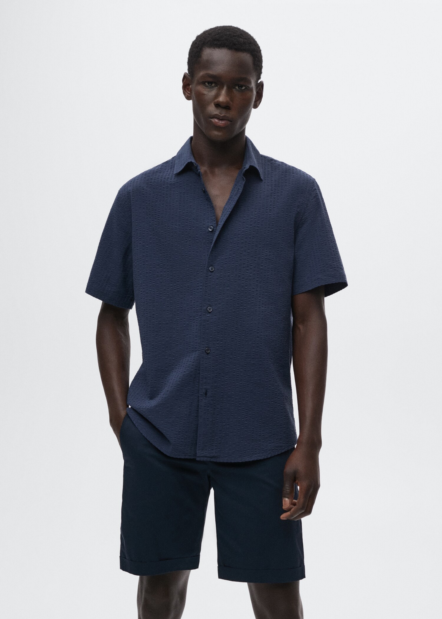 Cotton seersucker shirt - Medium plane