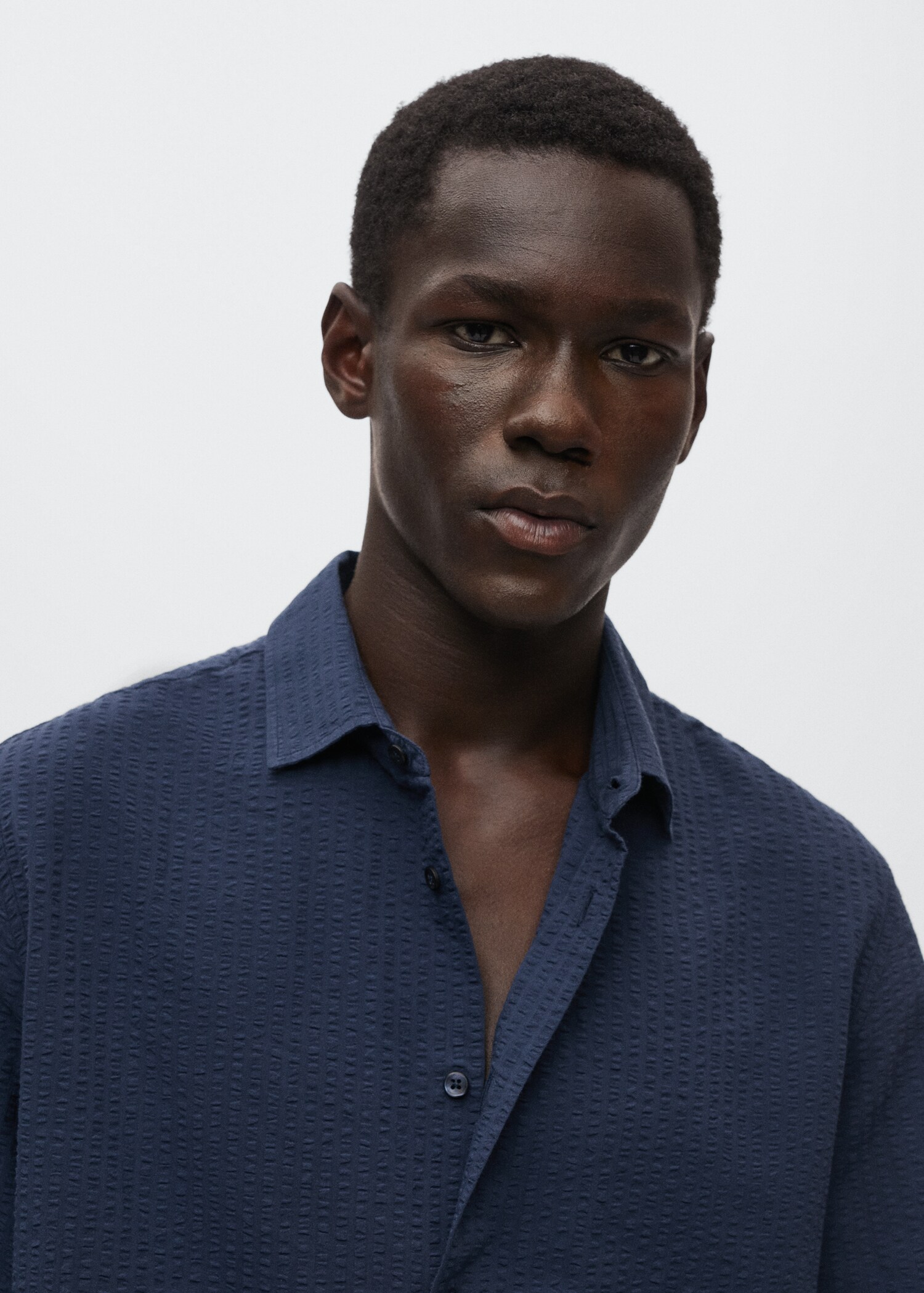 Cotton seersucker shirt - Details of the article 1
