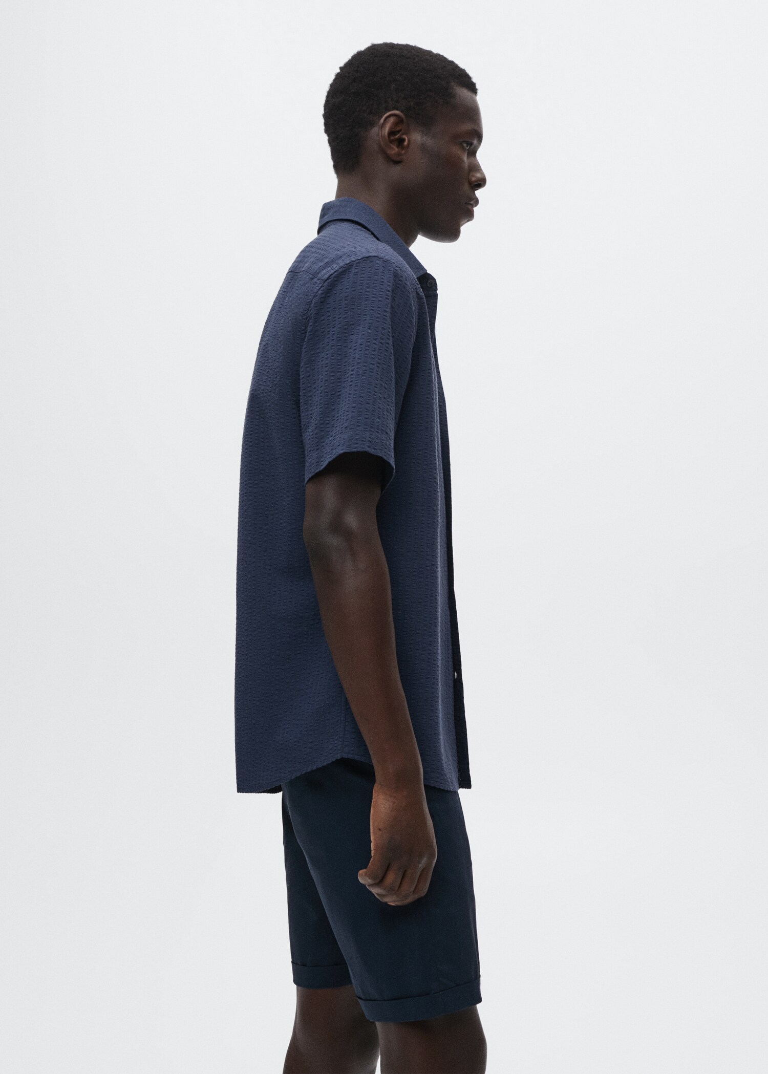 Cotton seersucker shirt - Details of the article 2