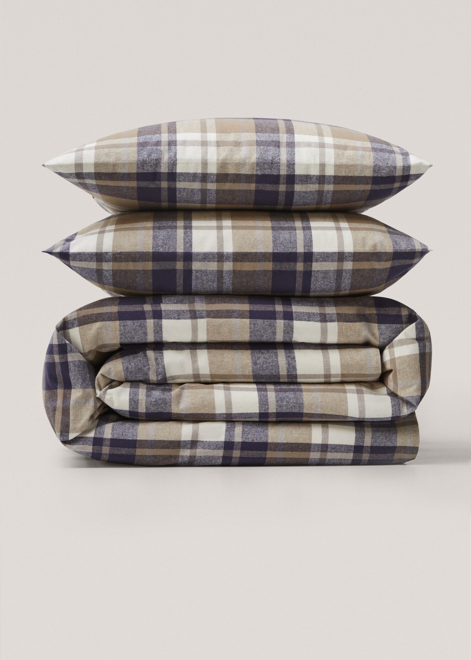 Housse de couette flanelle carreaux tissés Lit 135/140 cm - Article sans modèle