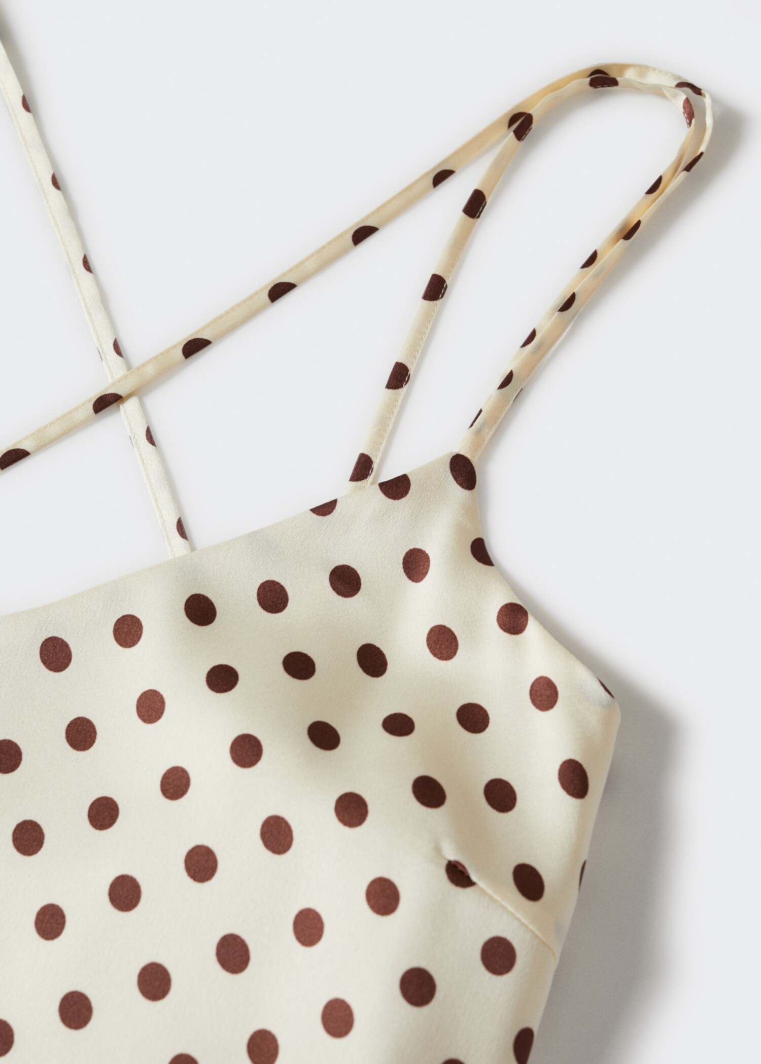 Polka-dot satin-finish dress - Details of the article 8