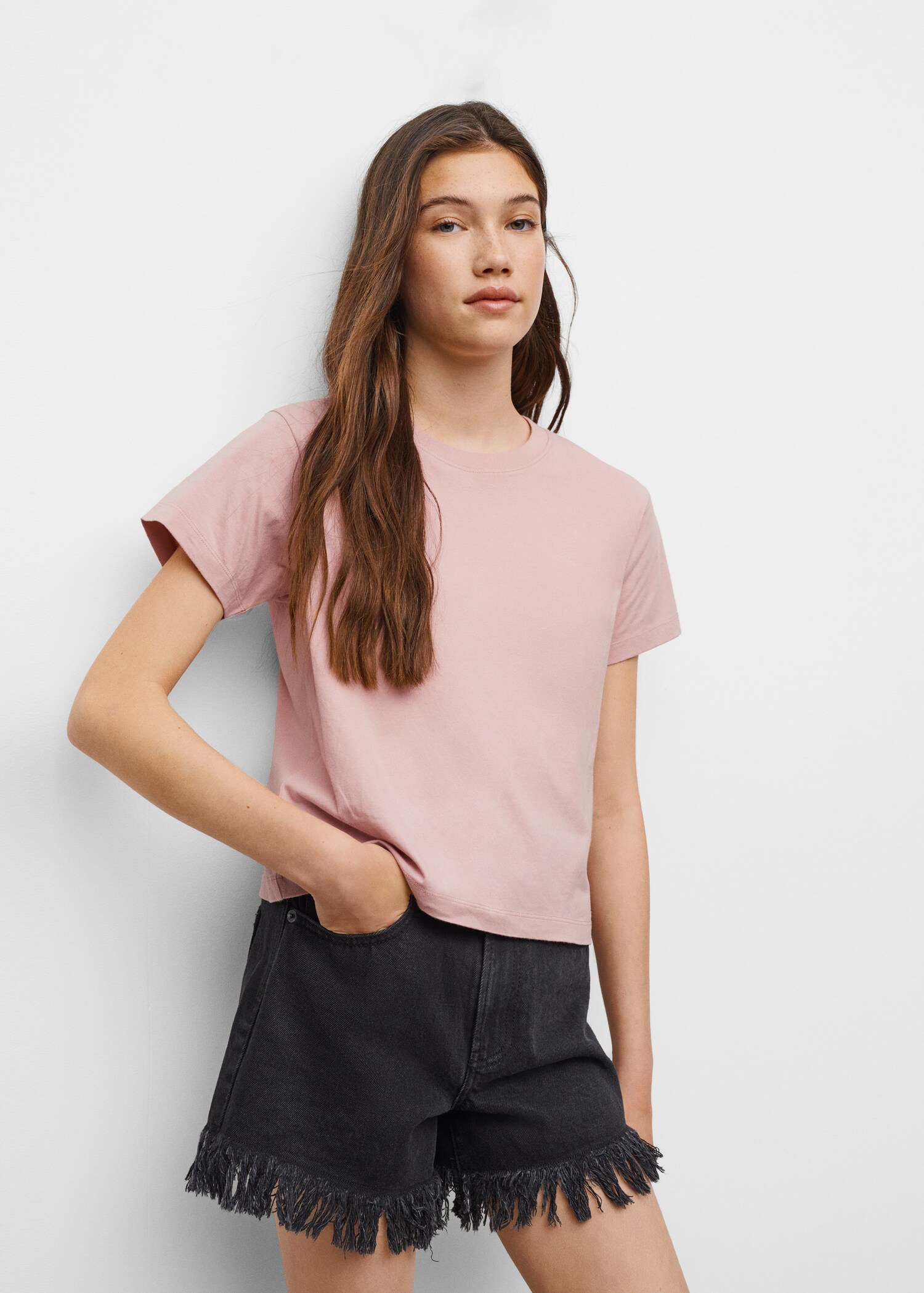 Essential cotton-blend T-shirt - Medium plane