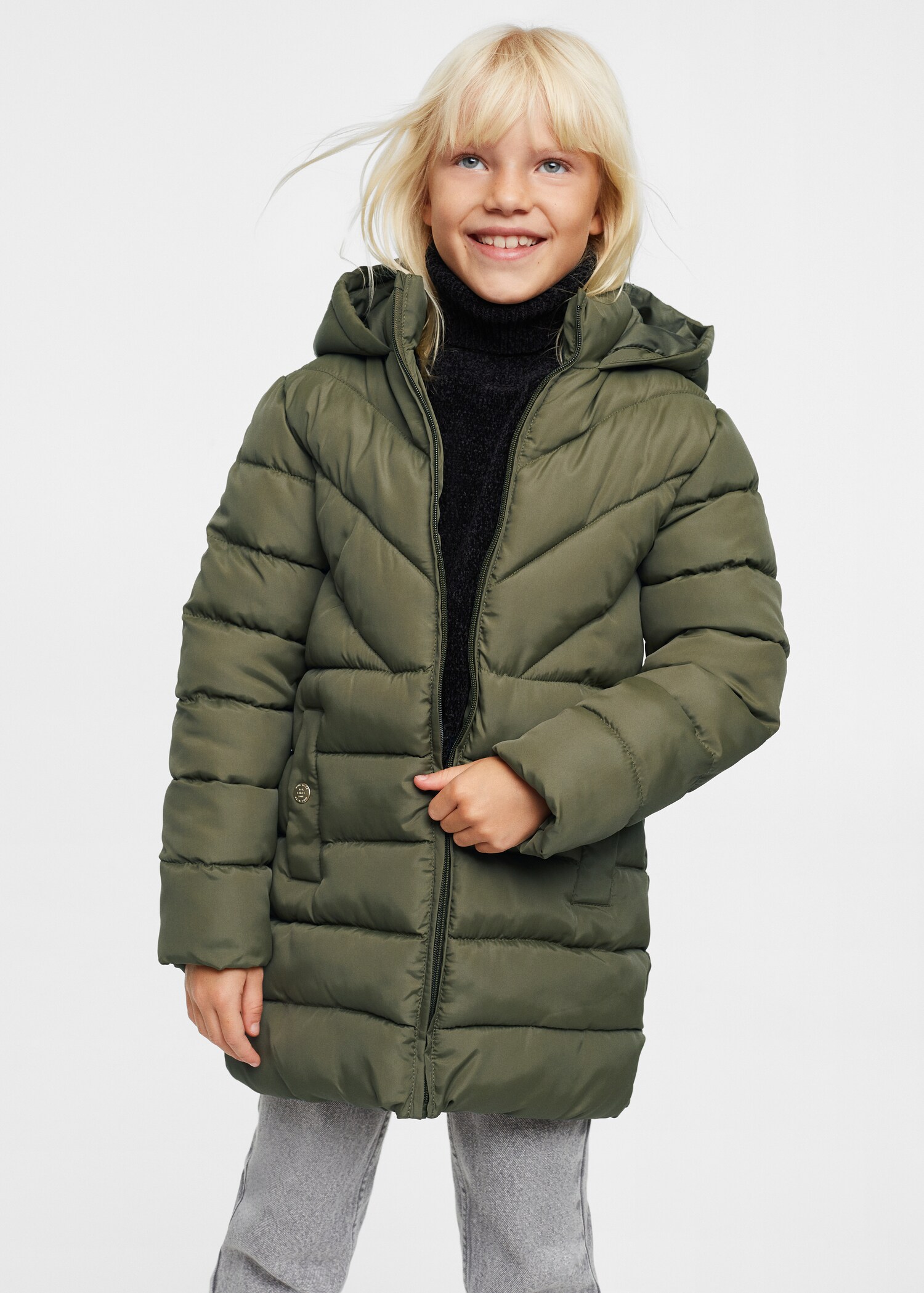 Quilted long coat - Medium plane