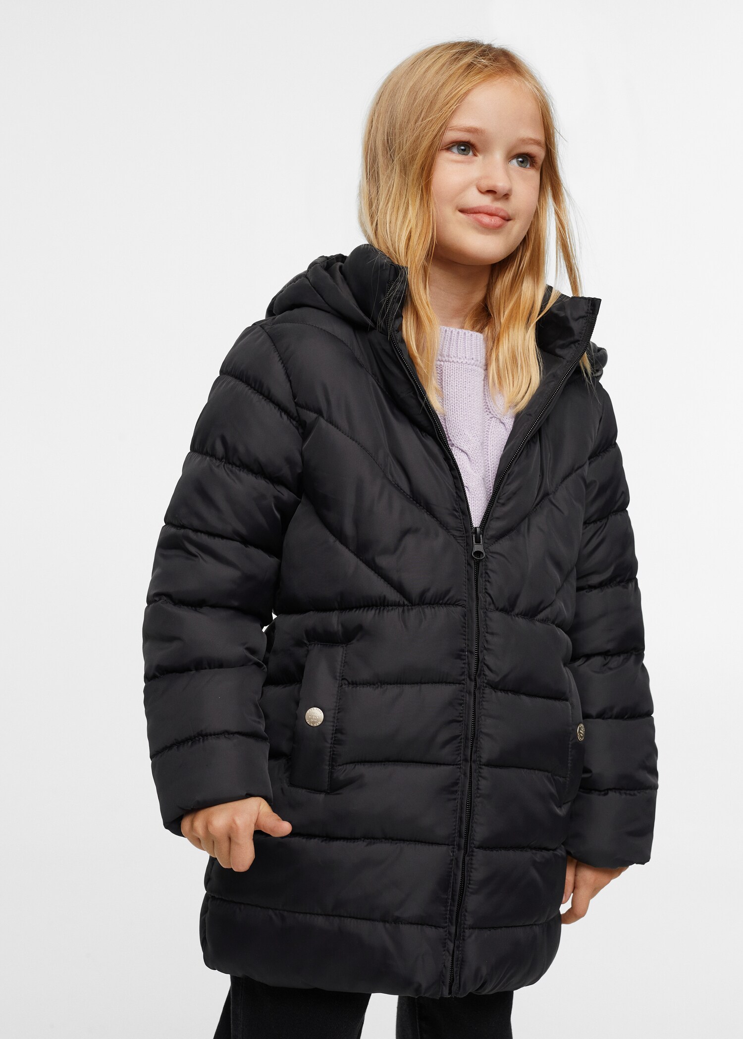 Quilted long coat - Medium plane