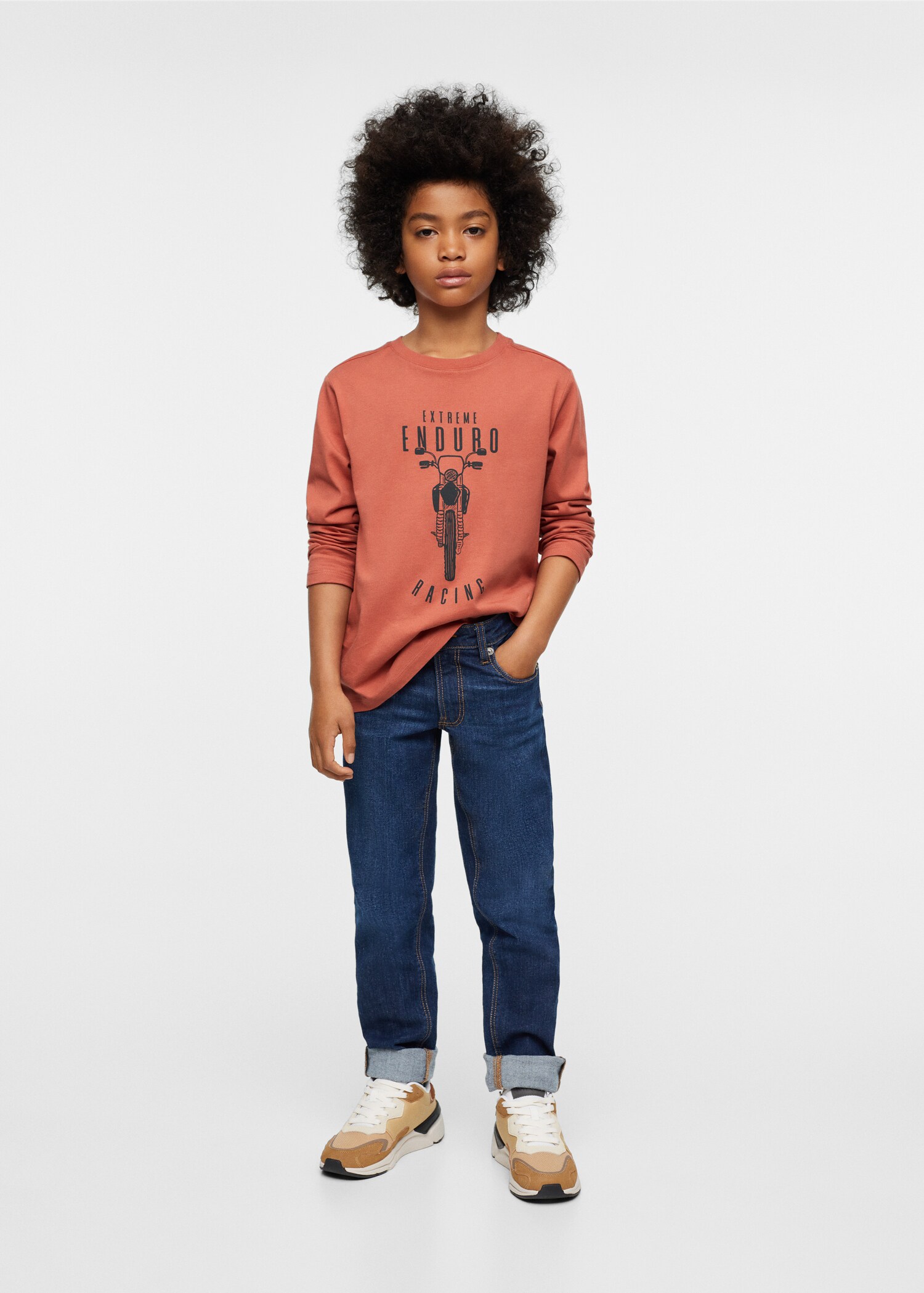 Printed cotton-blend T-shirt - Medium plane