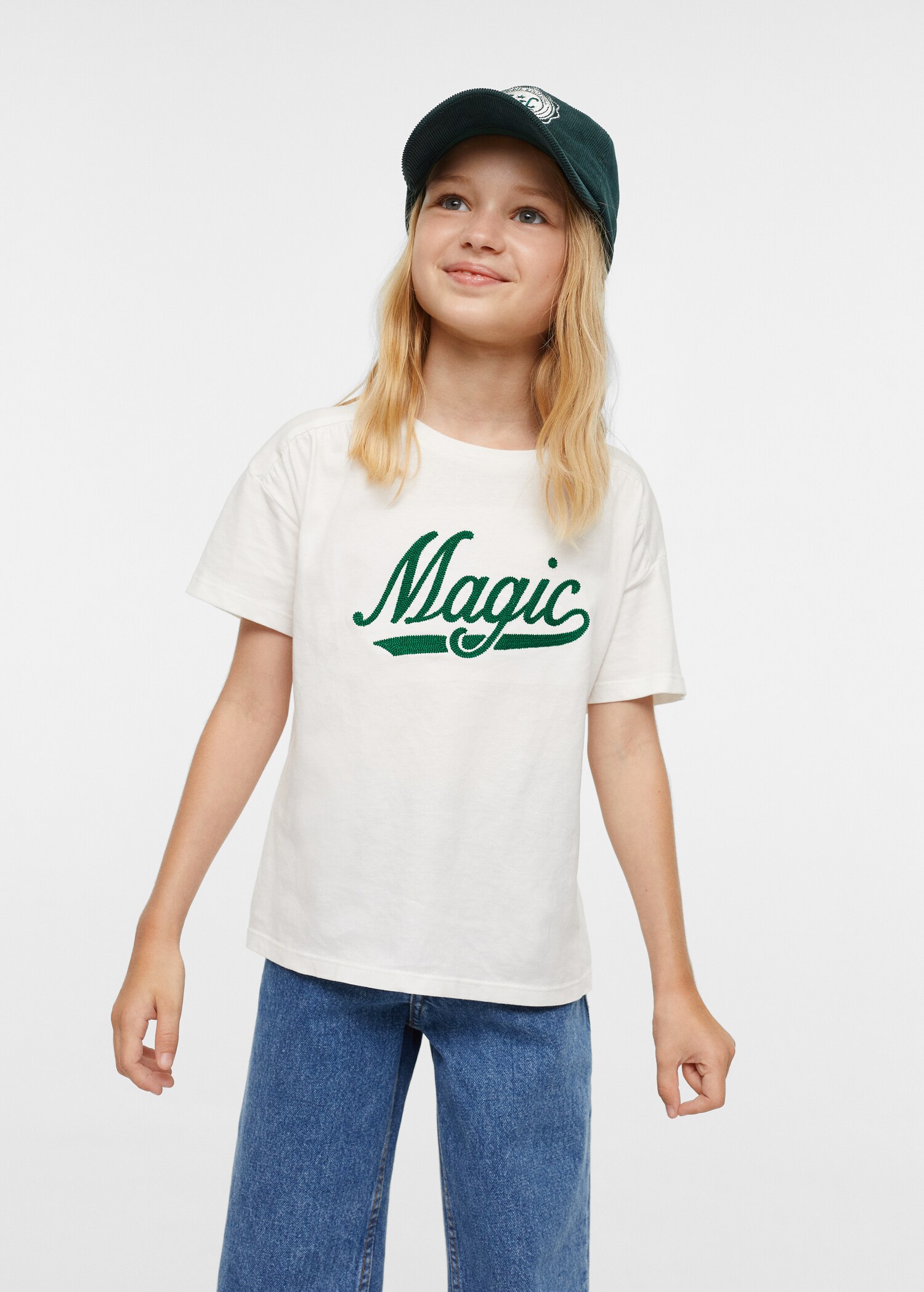 Embroidered cotton T-shirt - Medium plane