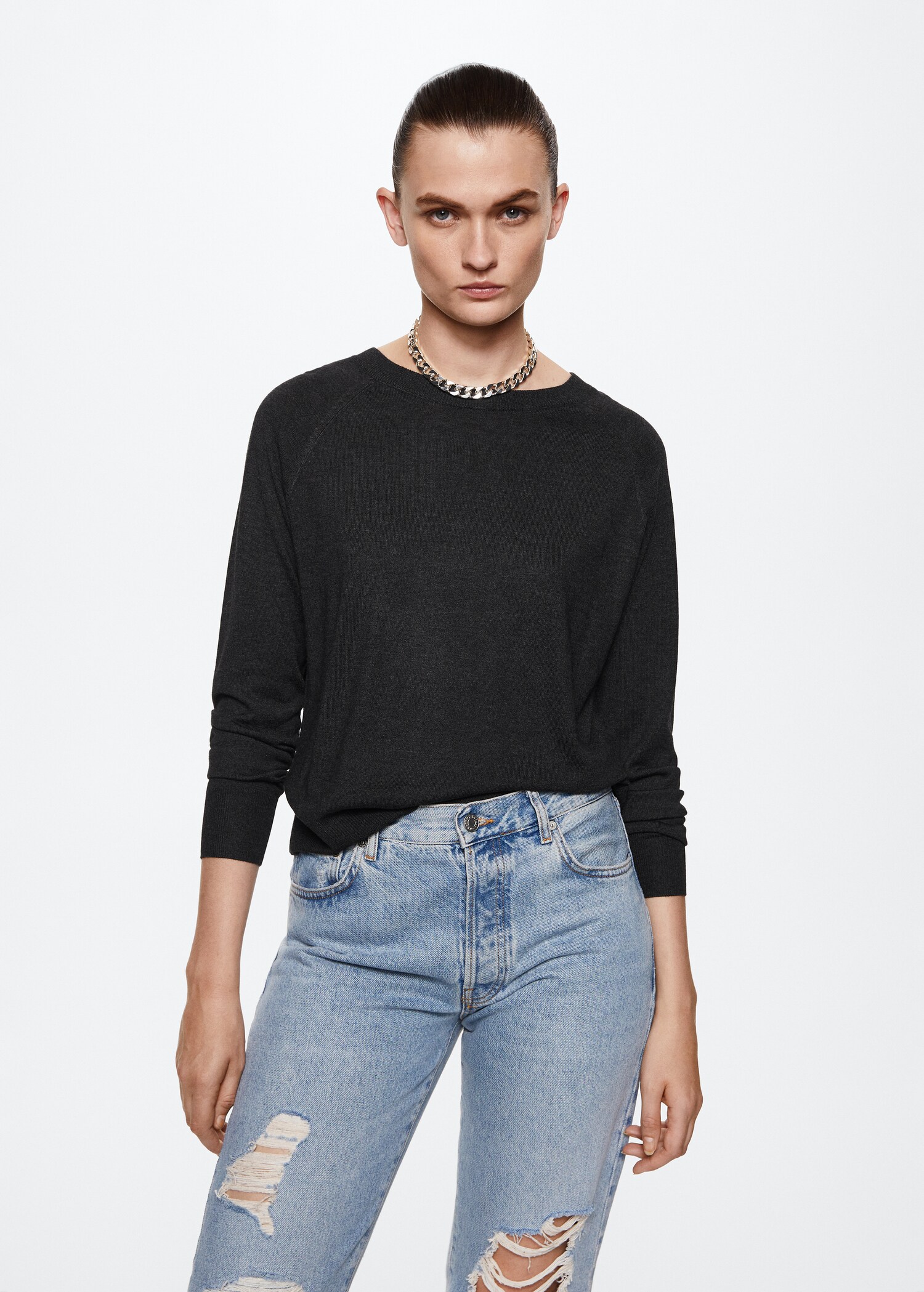 Camisola malha fina - Plano médio