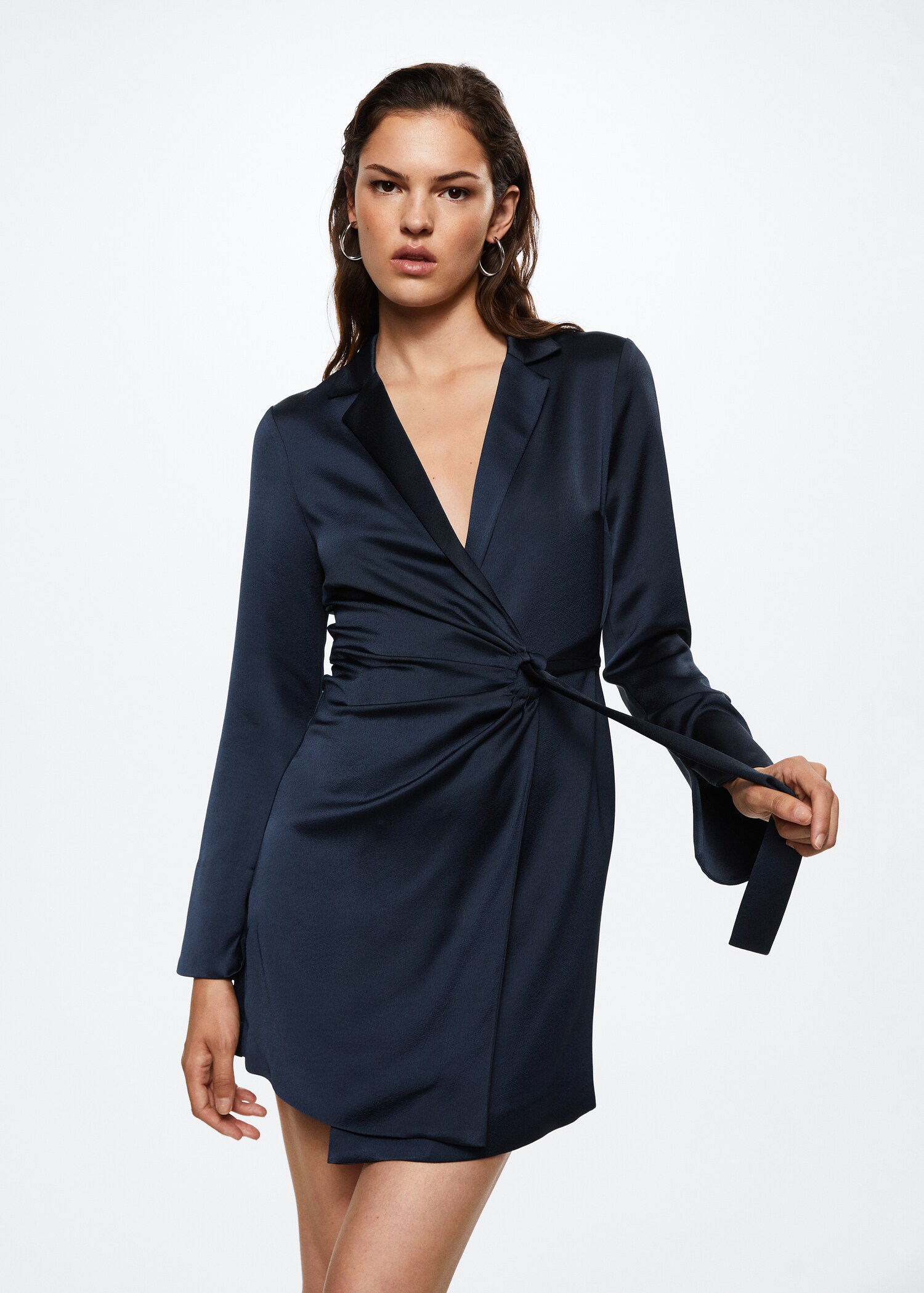 Satin shirt dress - Medium plane