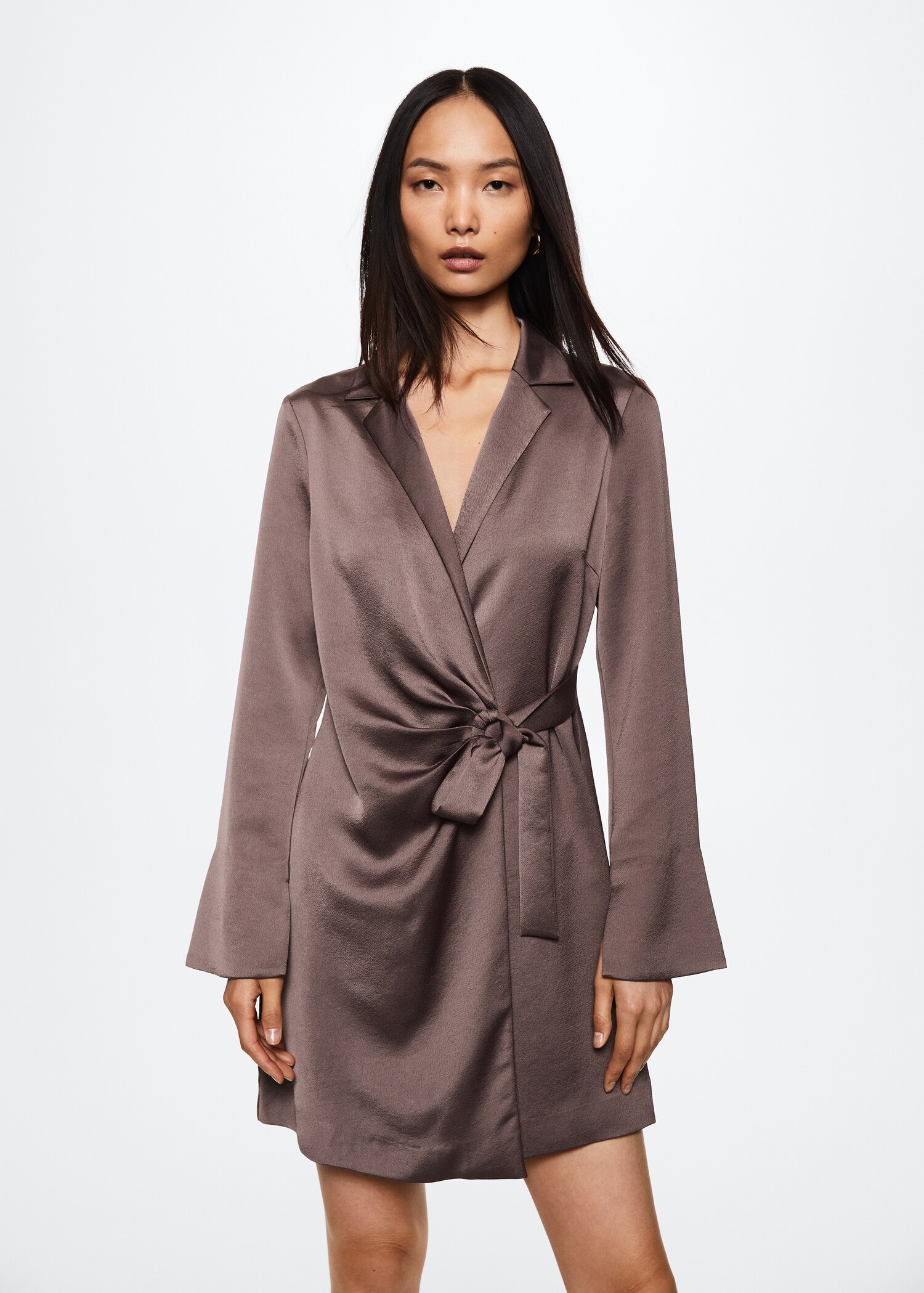 Satin shirt dress - Medium plane