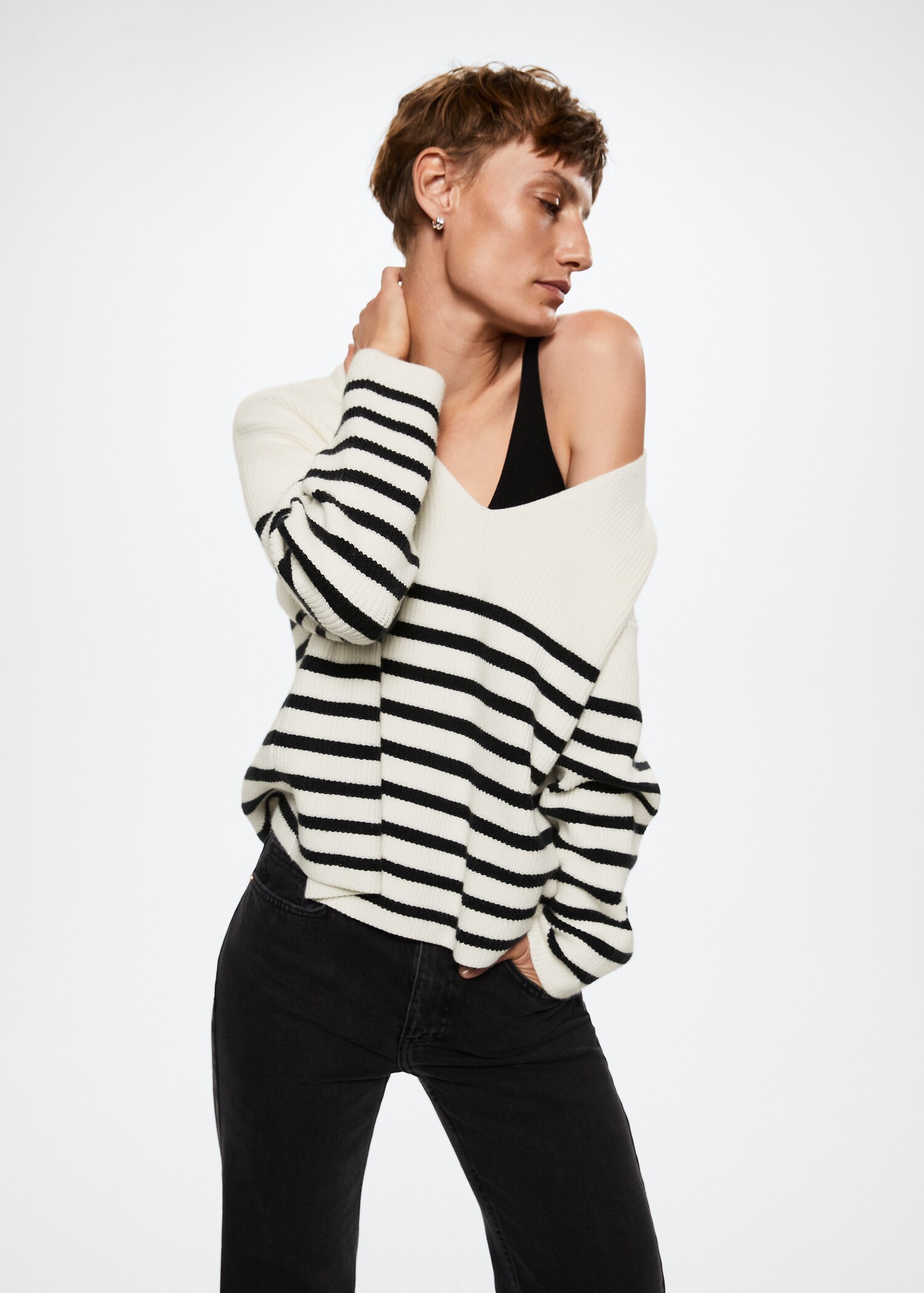 Oversized striped sweater - Medium plane