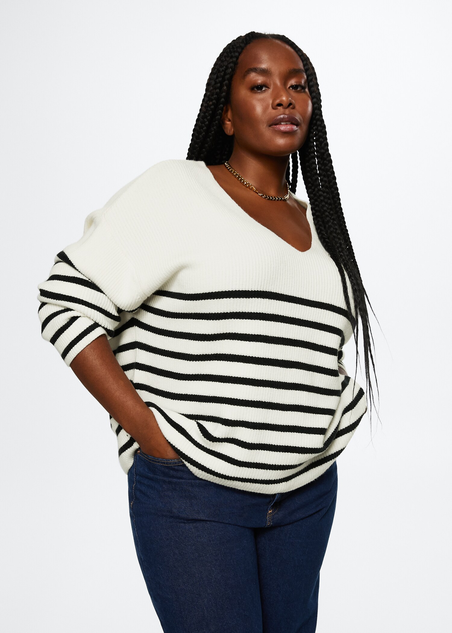Oversized striped sweater - Details of the article 3