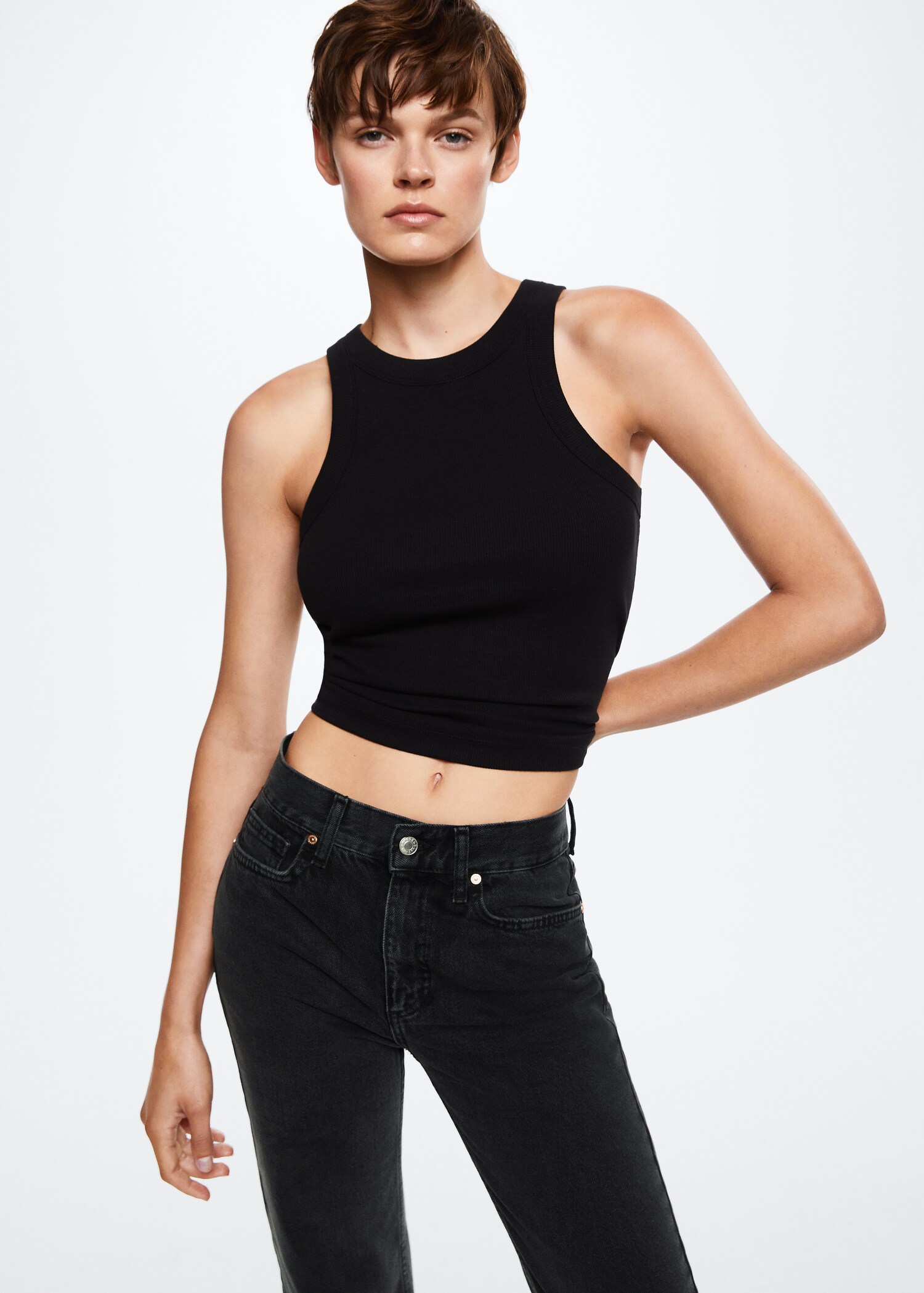 Mid-rise straight jeans - Details of the article 1