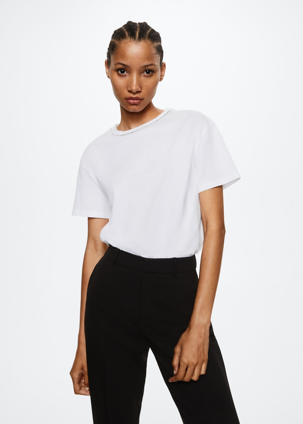 Strass cotton t shirt Women MANGO OUTLET Finland