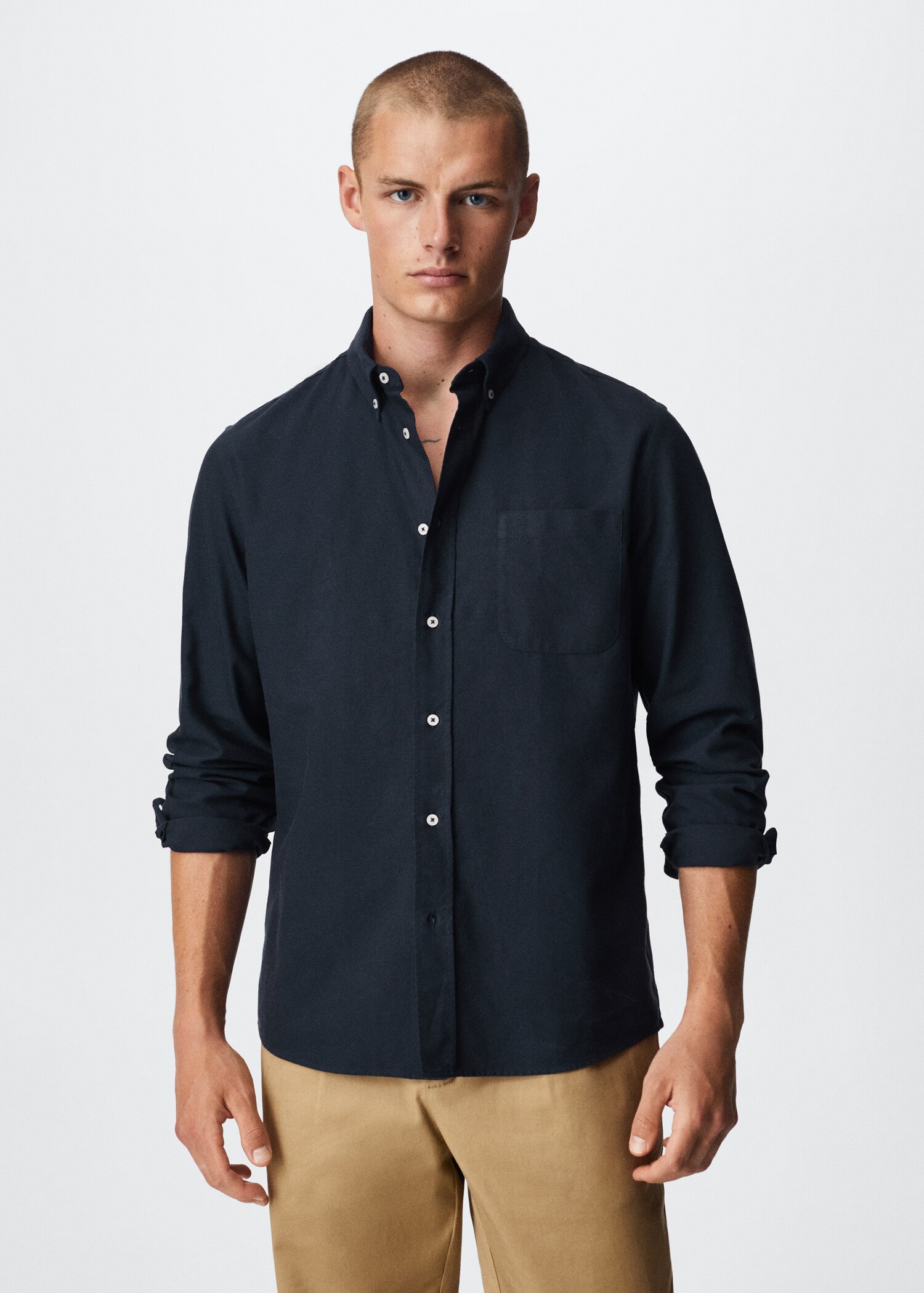 Regular fit Oxford cotton shirt - Medium plane