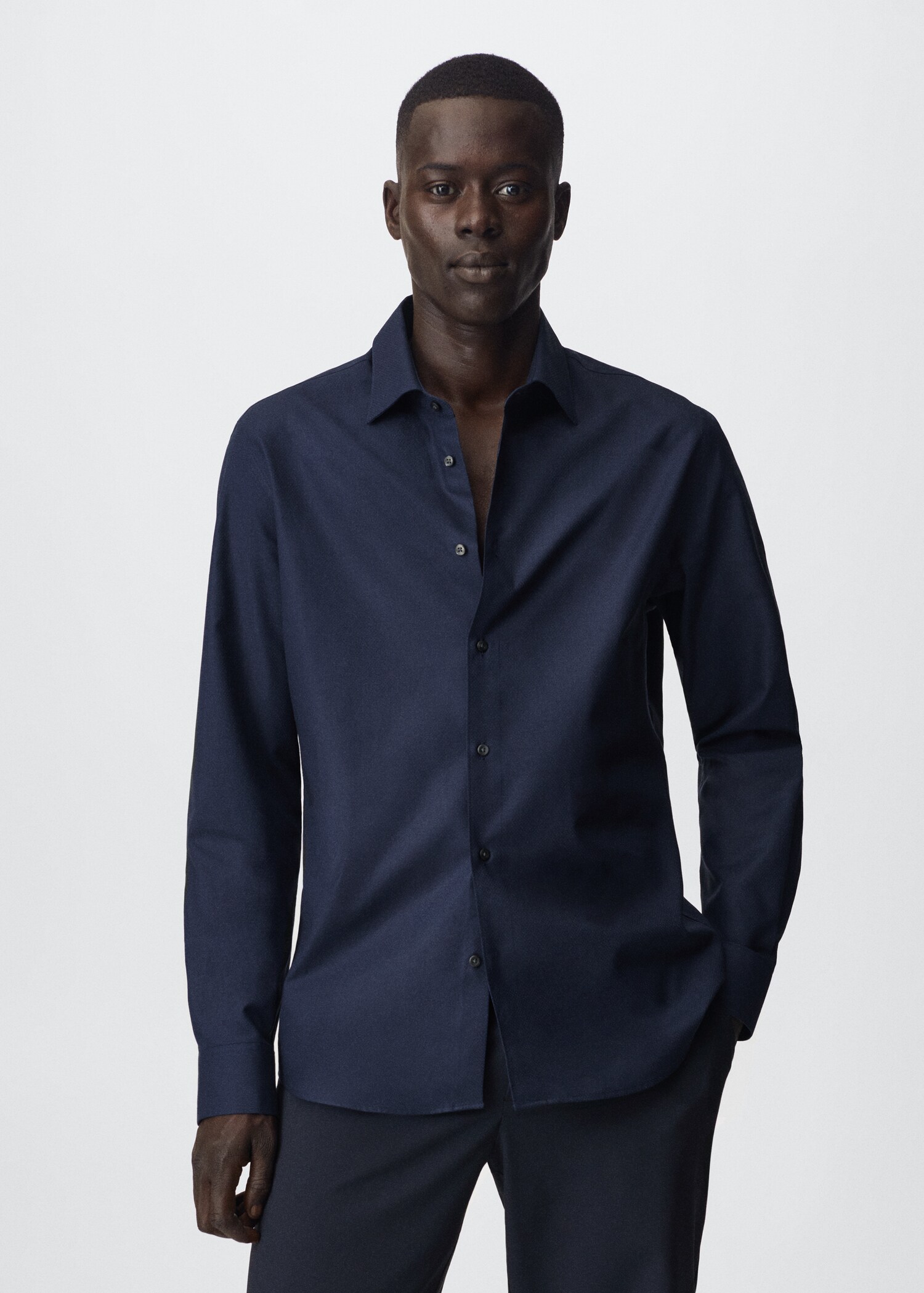 Slim fit cotton shirt - Medium plane