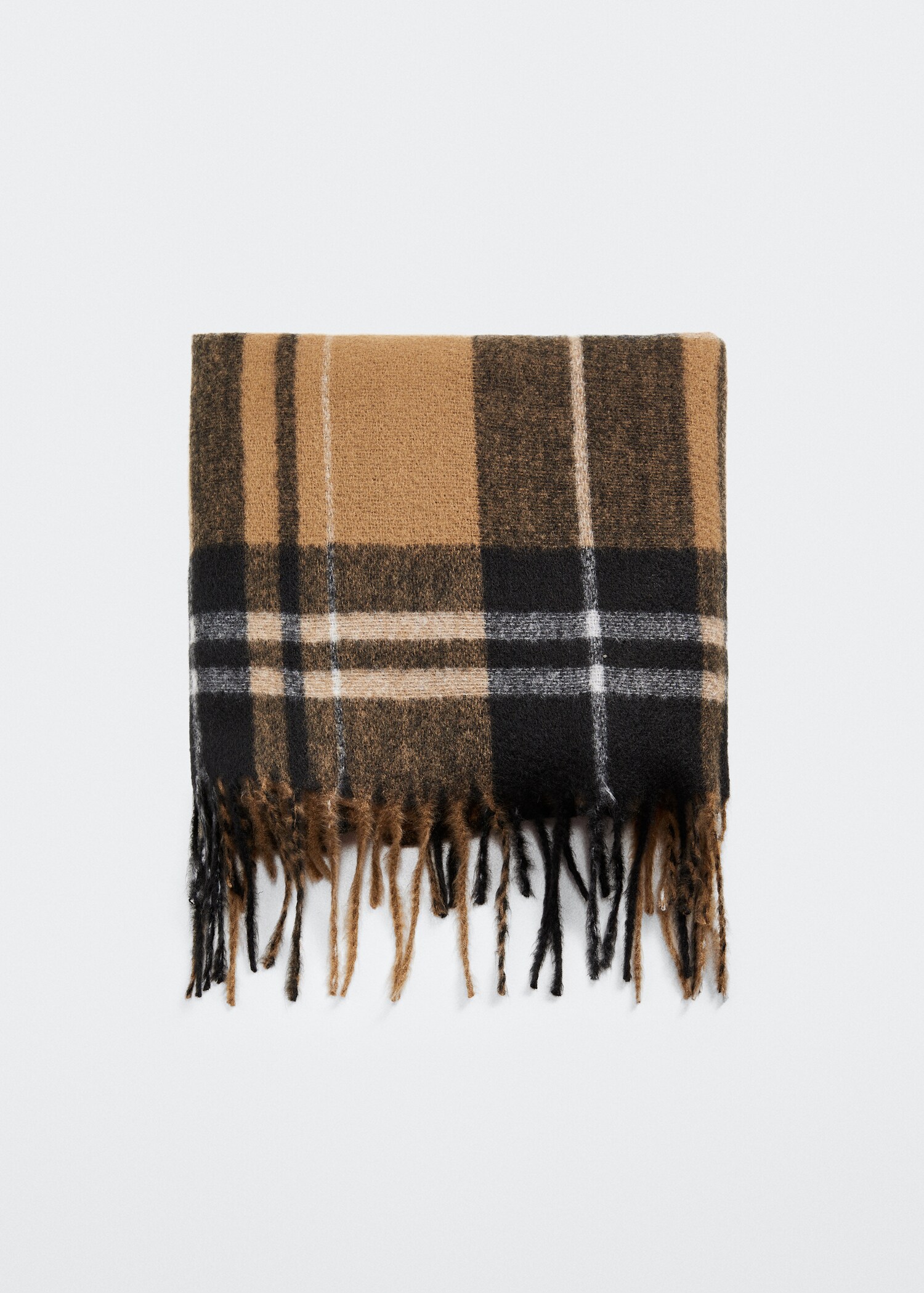 Fringed check scarf - Article without model