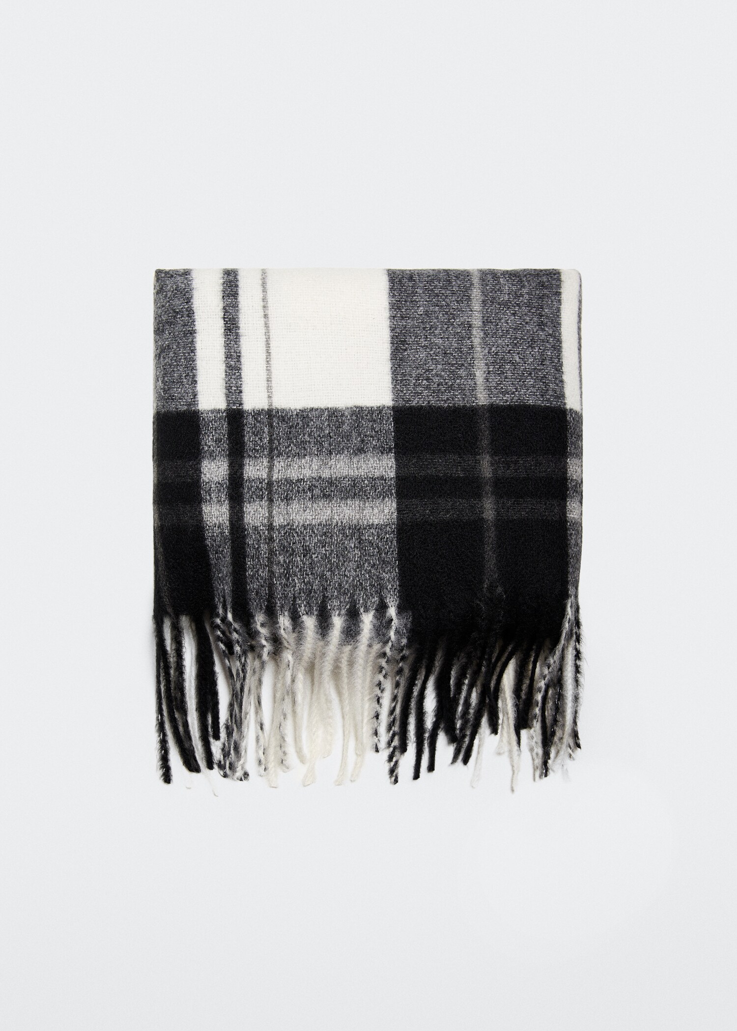 Fringed check scarf - Article without model