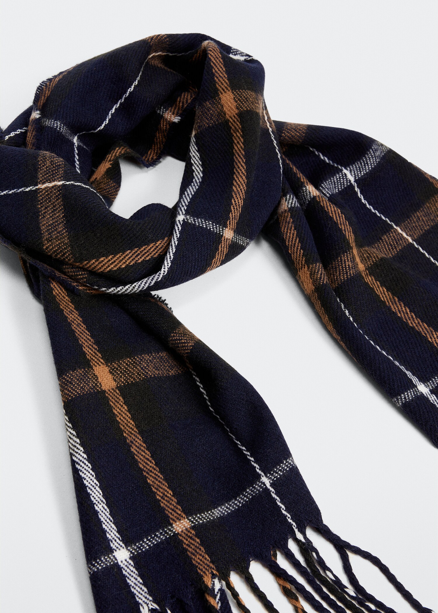 Fringed check scarf - Medium plane