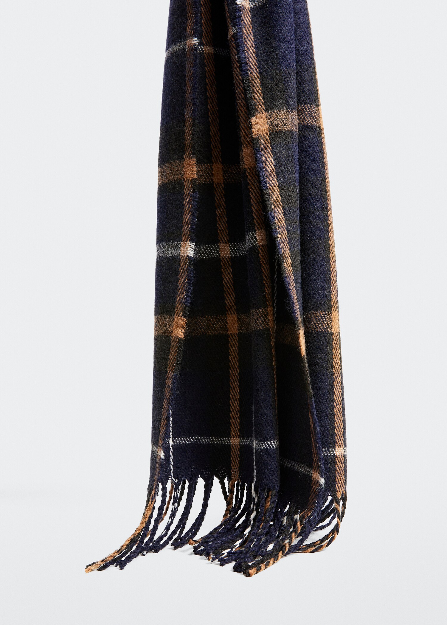 Fringed check scarf - Details of the article 1