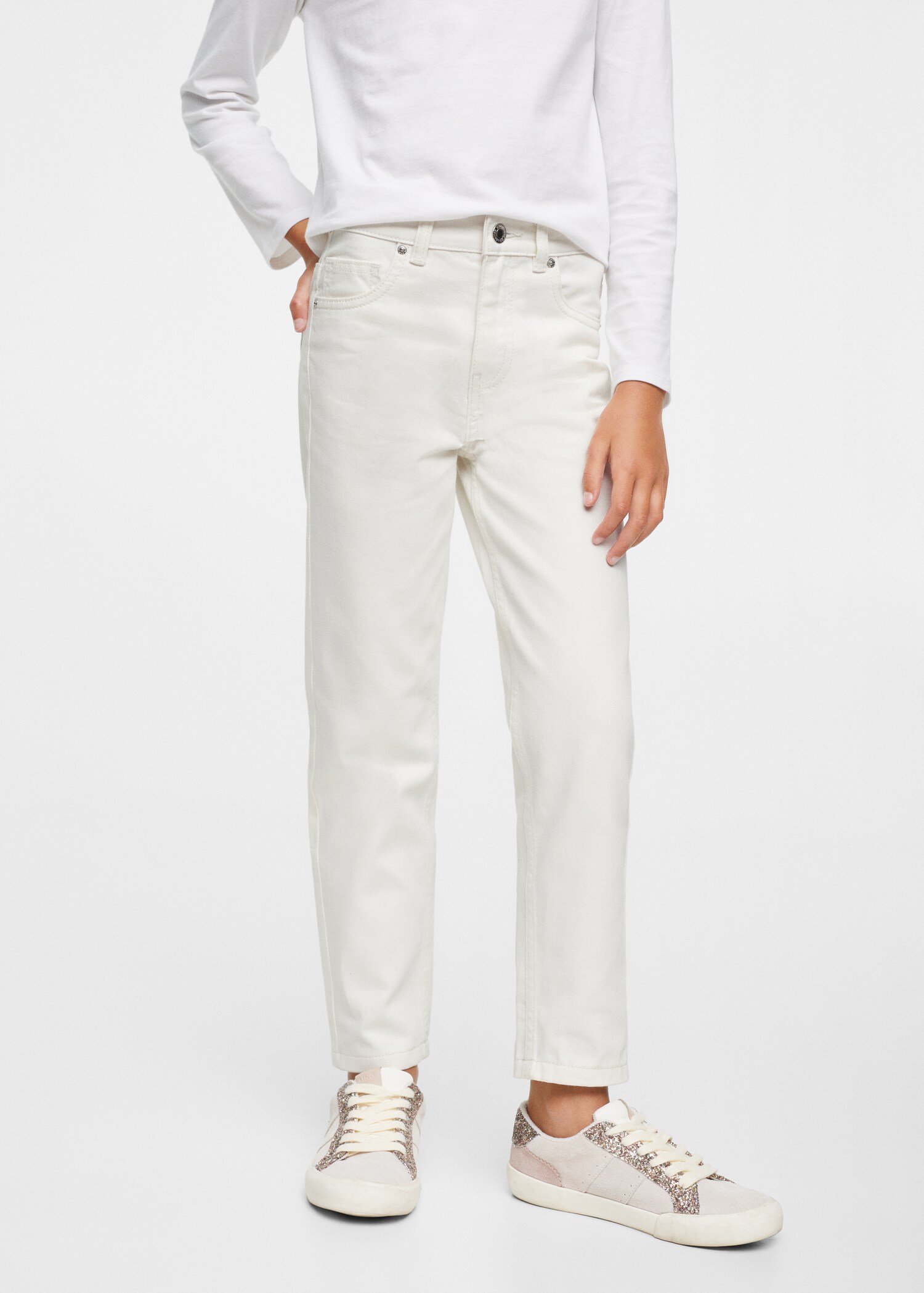 Cotton mom-fit jeans - Details of the article 1