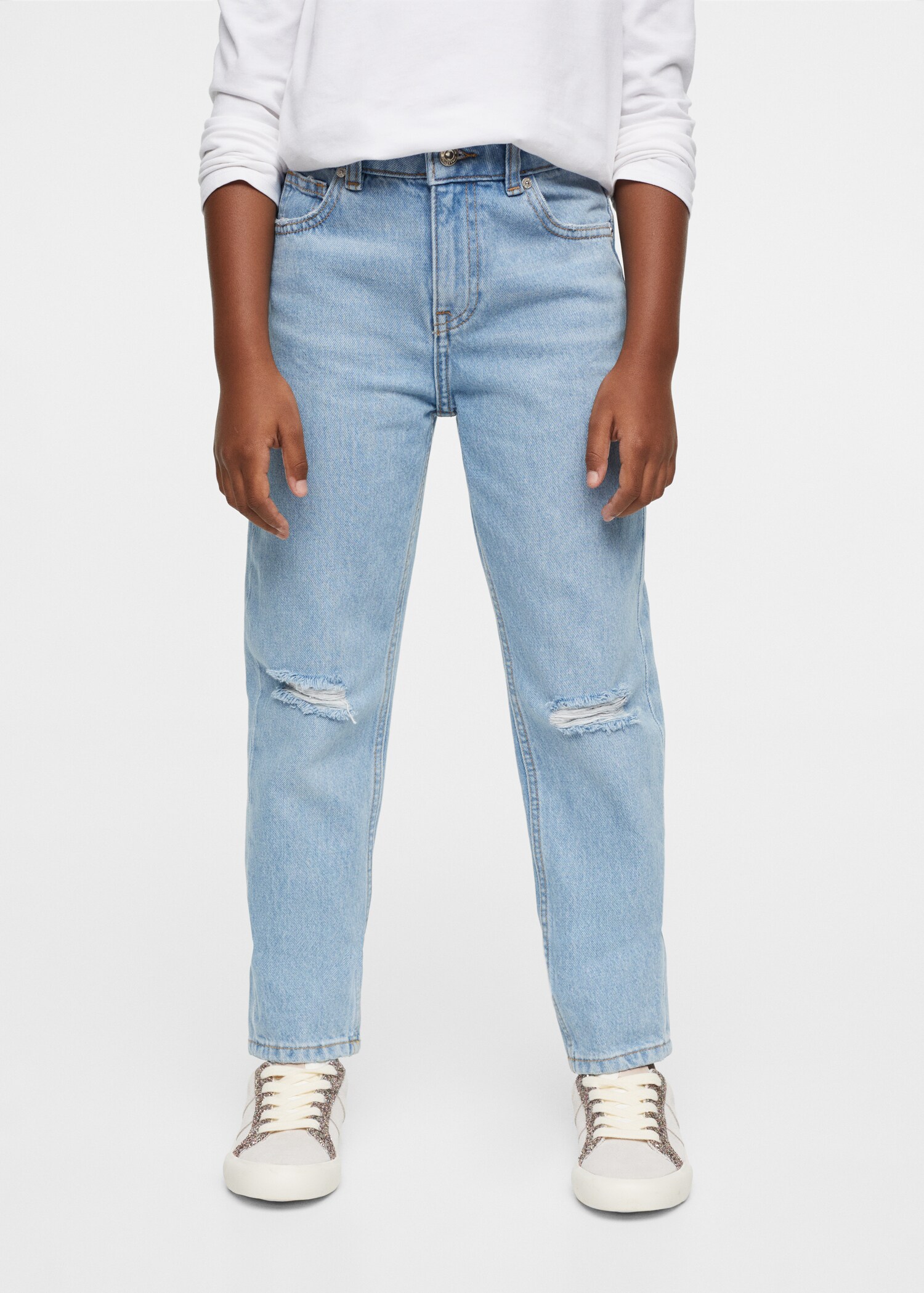 Cotton mom-fit jeans - Details of the article 1