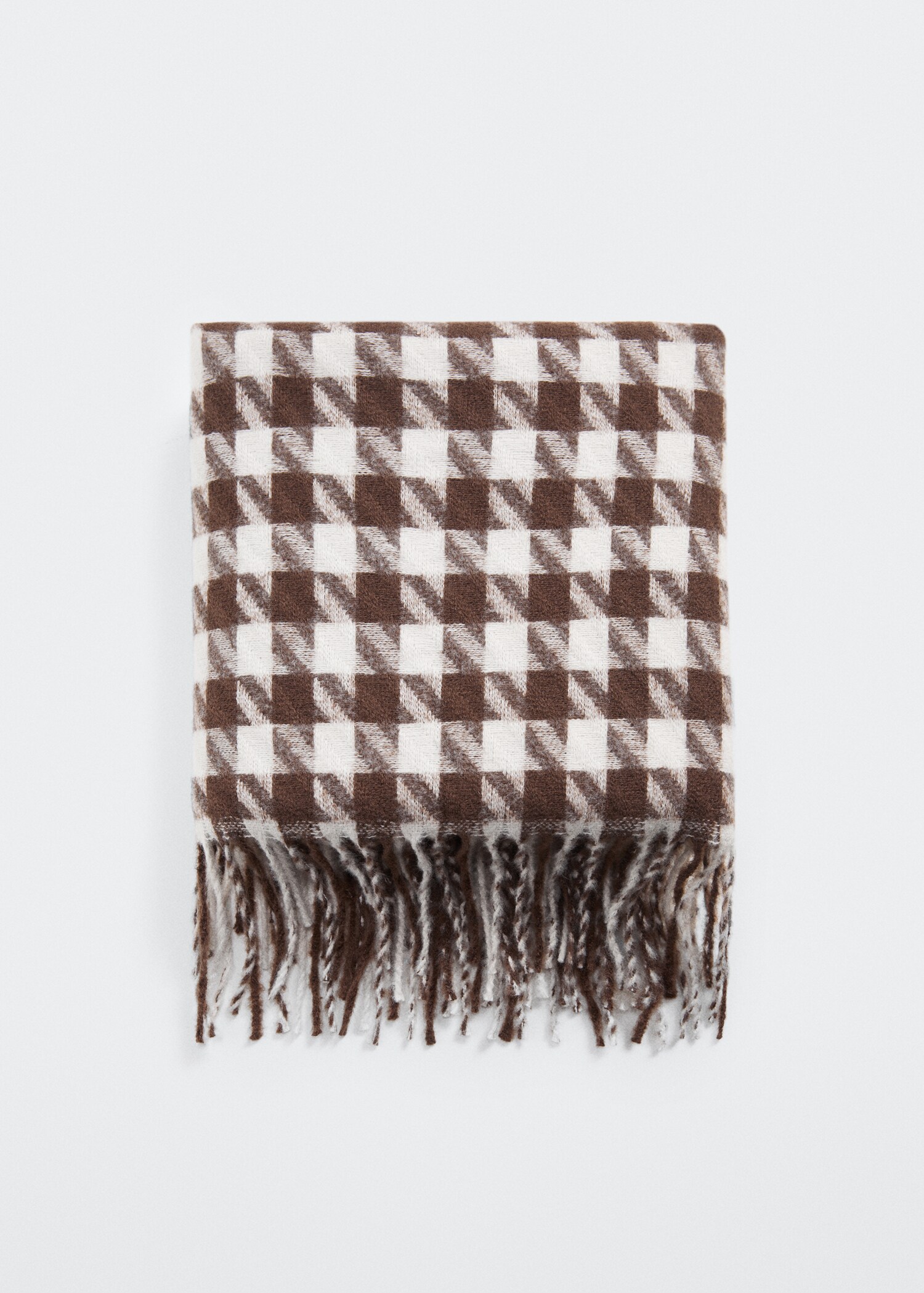Houndstooth knit scarf - Article without model