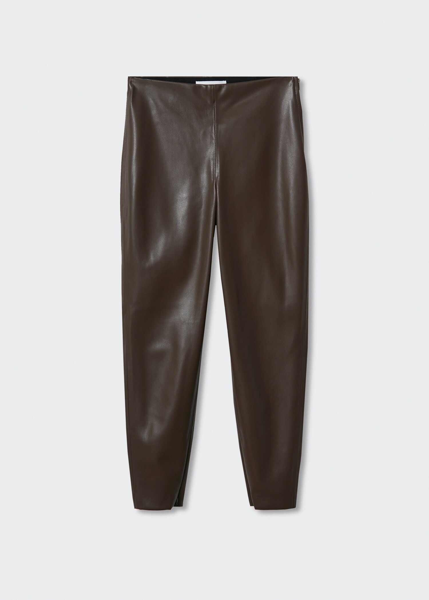 Leather-effect leggings with split hems - Article without model