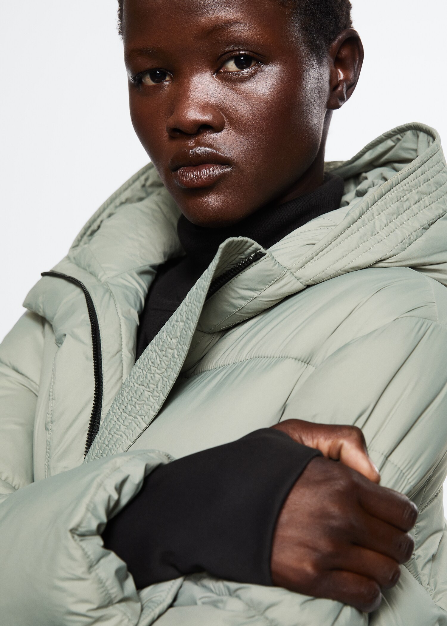 Quilted long coat - Details of the article 4