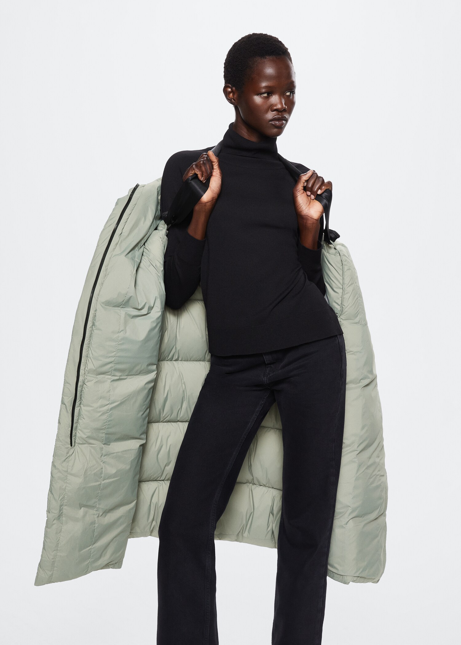 Quilted long coat - Details of the article 5