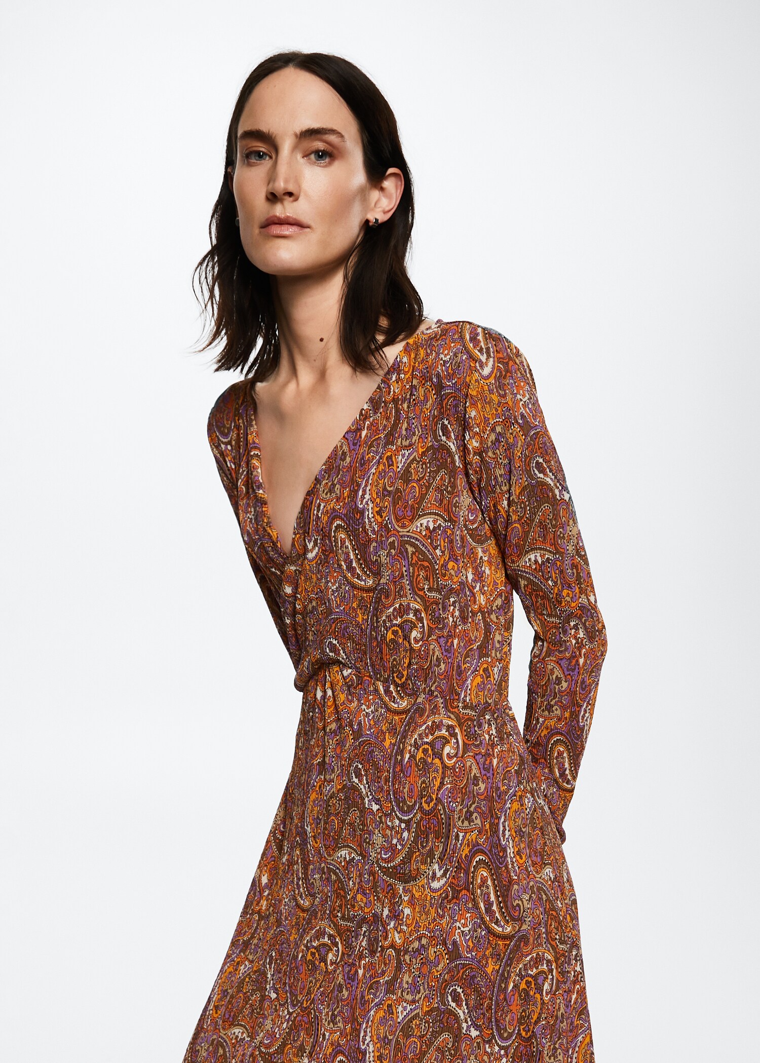 Vestido textura estampado - Plano medio