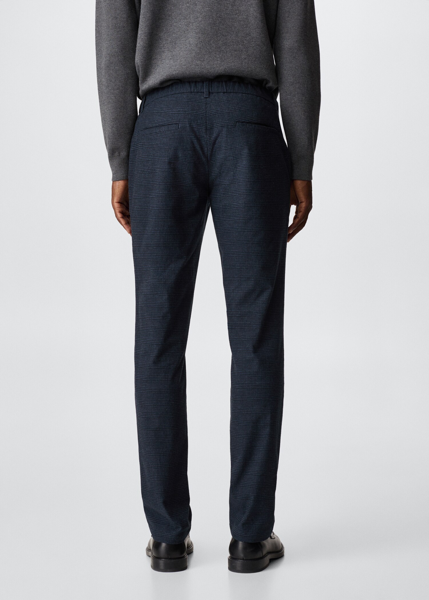 Pantalon slim fit à carreaux en coton - Verso de l’article