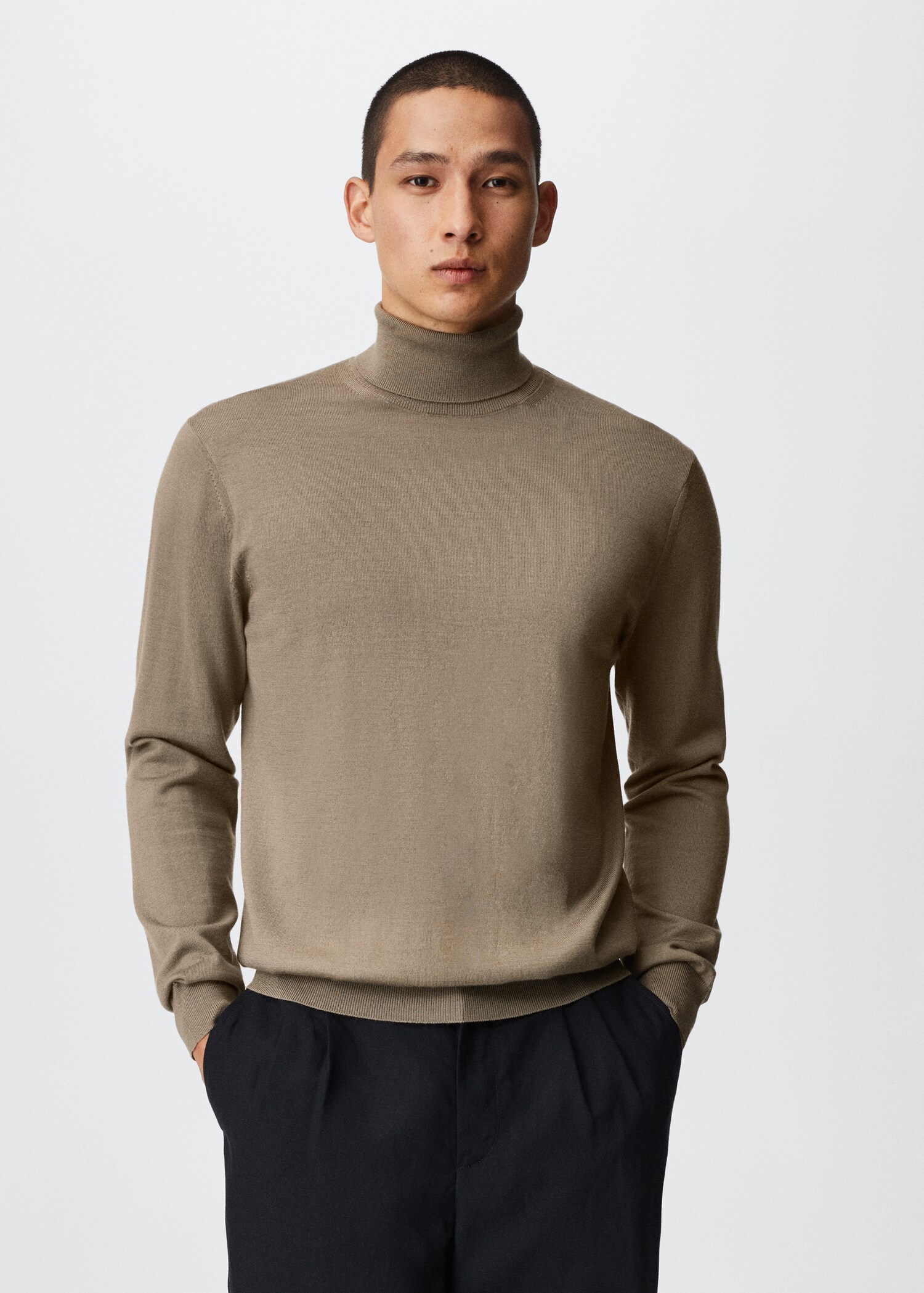 Turtleneck wool sweater - Medium plane