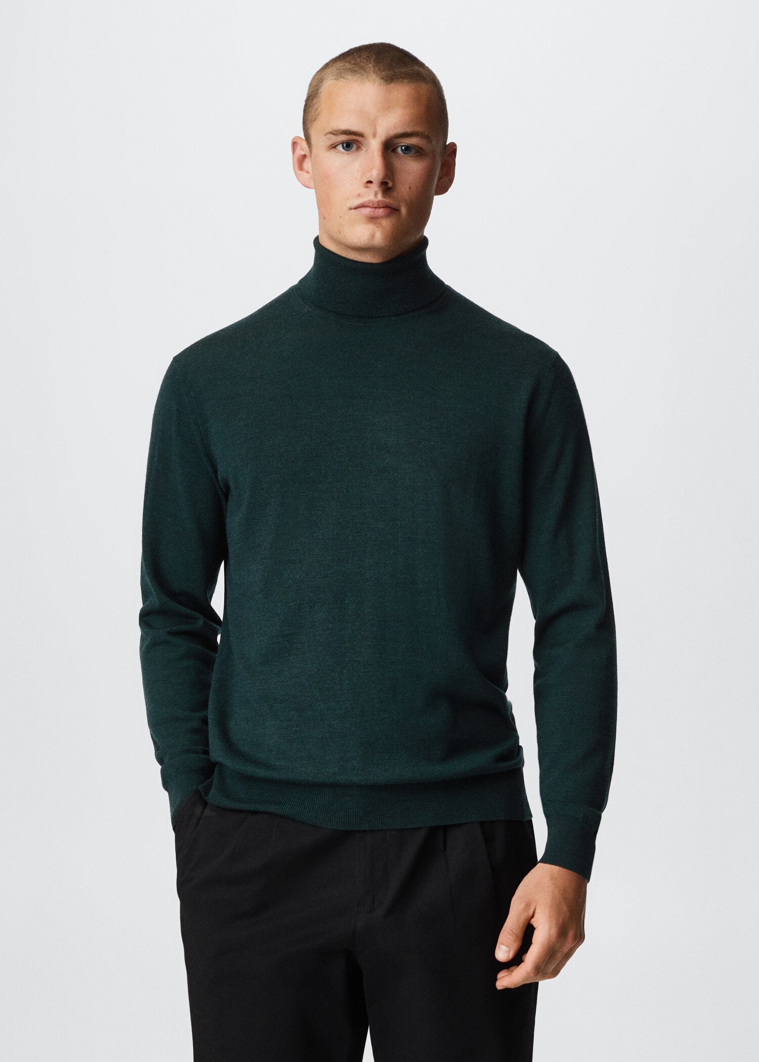 Turtleneck wool sweater - Medium plane