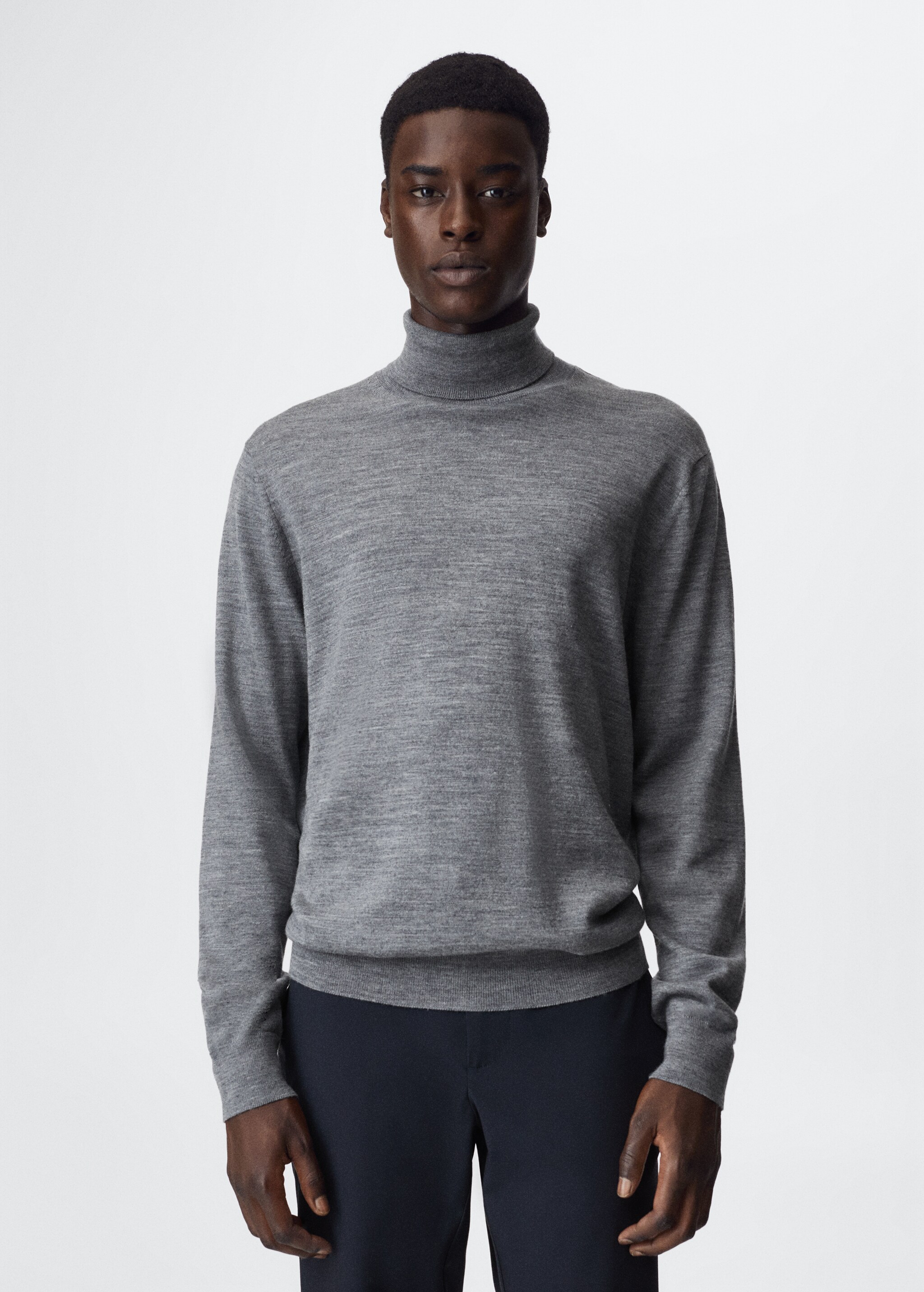 Turtleneck wool sweater - Medium plane