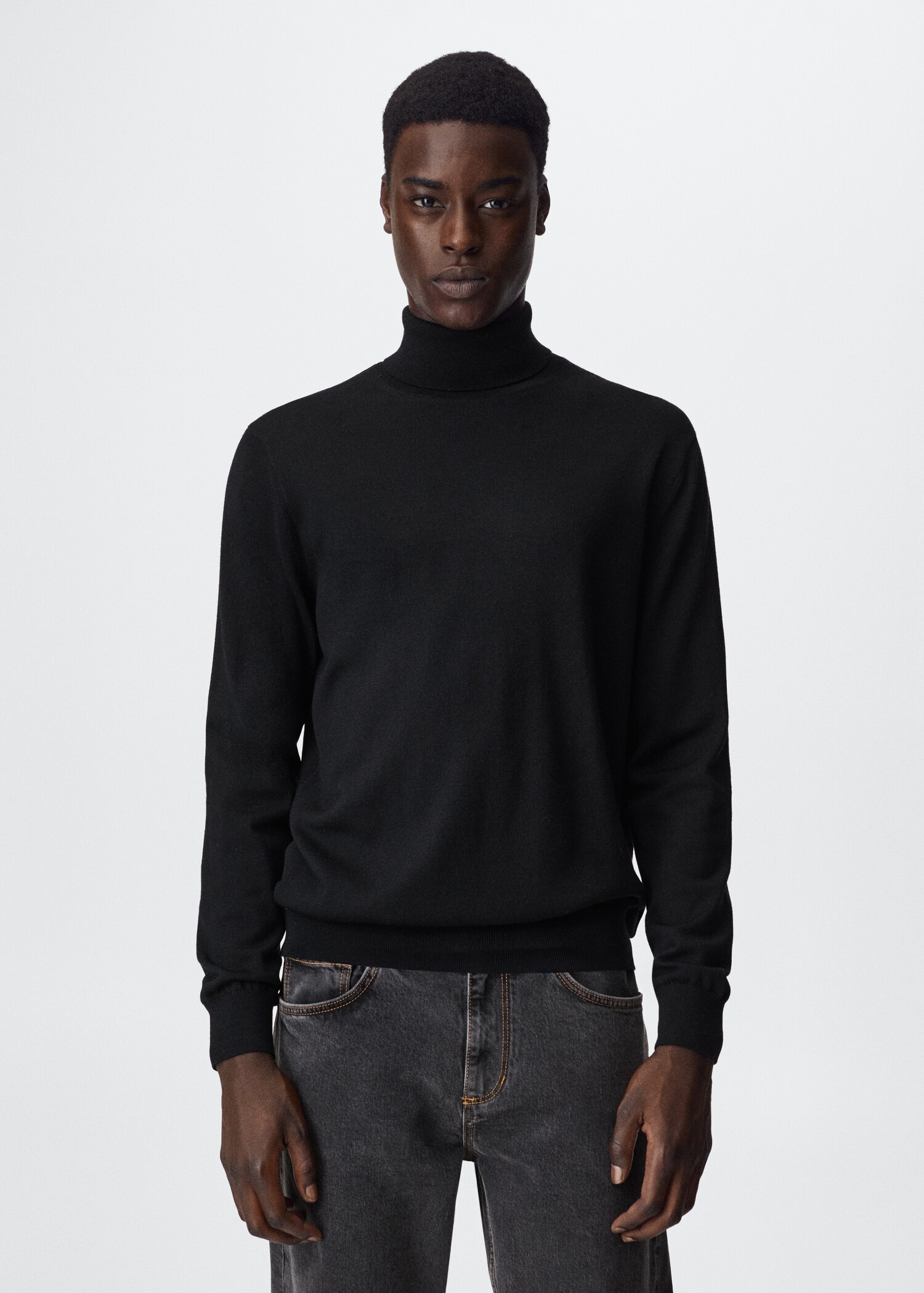 Turtleneck wool sweater - Medium plane