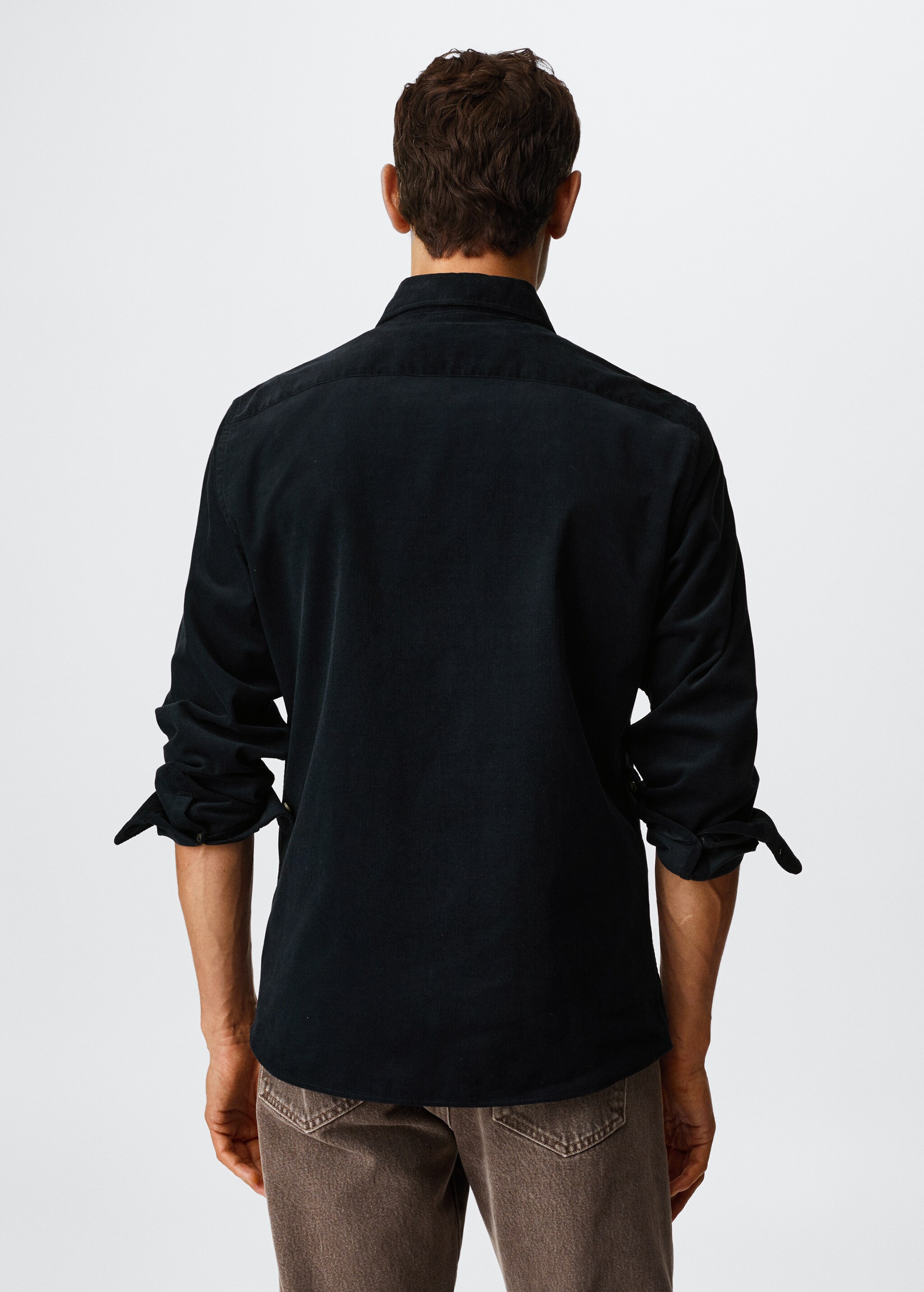 Regular fit micro corduroy shirt - Reverse of the article