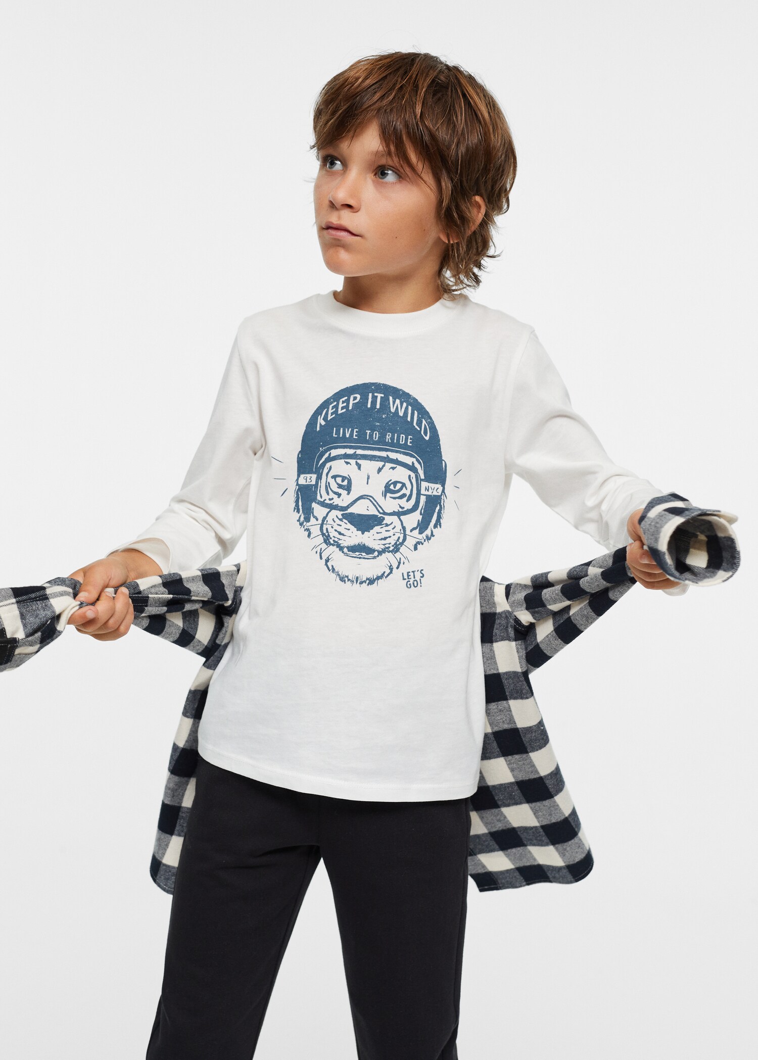 Printed long sleeve t-shirt - Medium plane